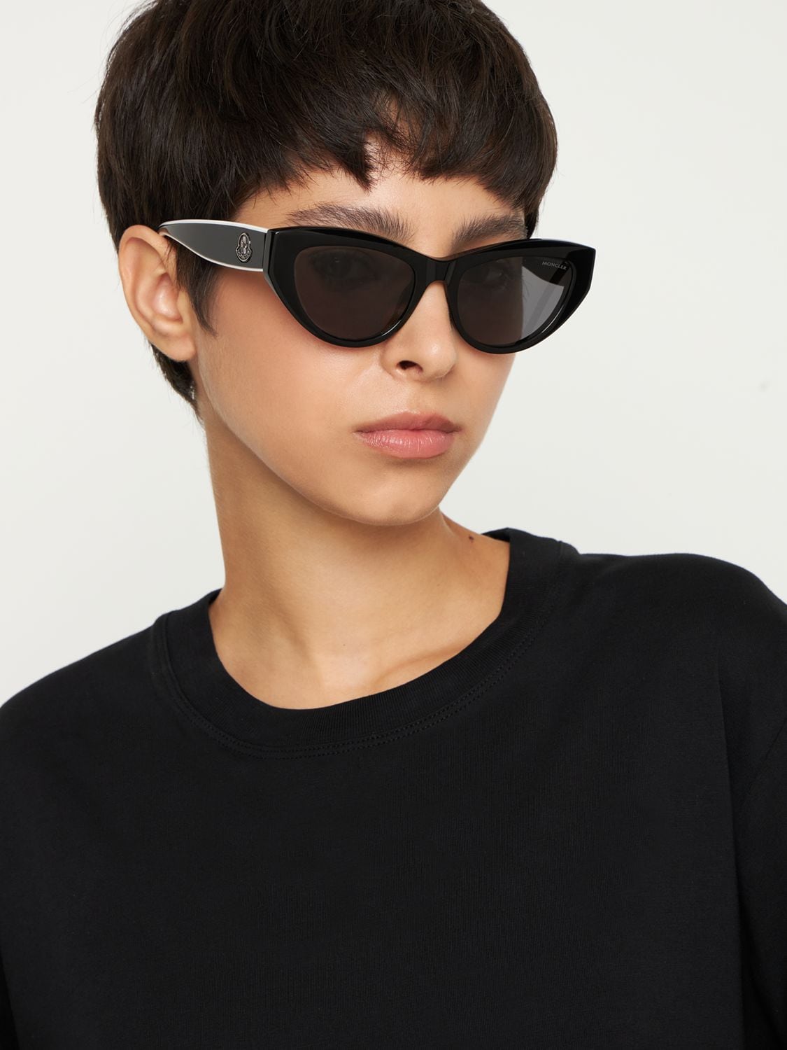 Shop Moncler Modd Sunglasses In Black,smoke