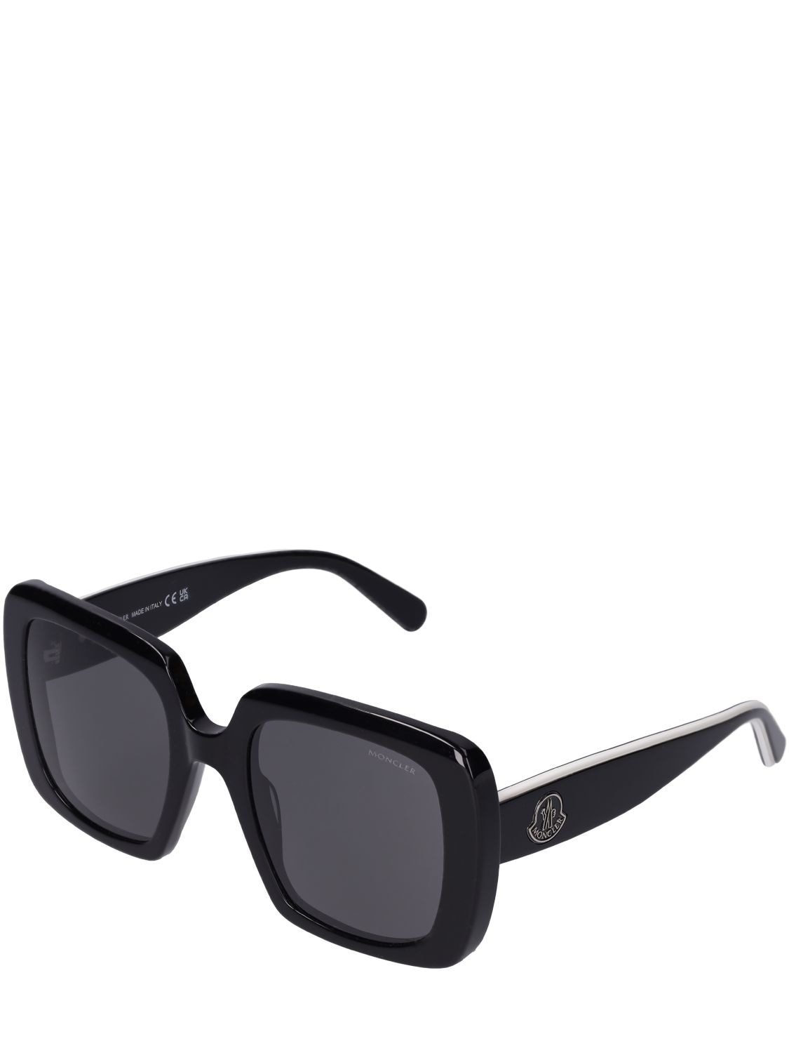 Shop Moncler Blanche Sunglasses In Black,smoke