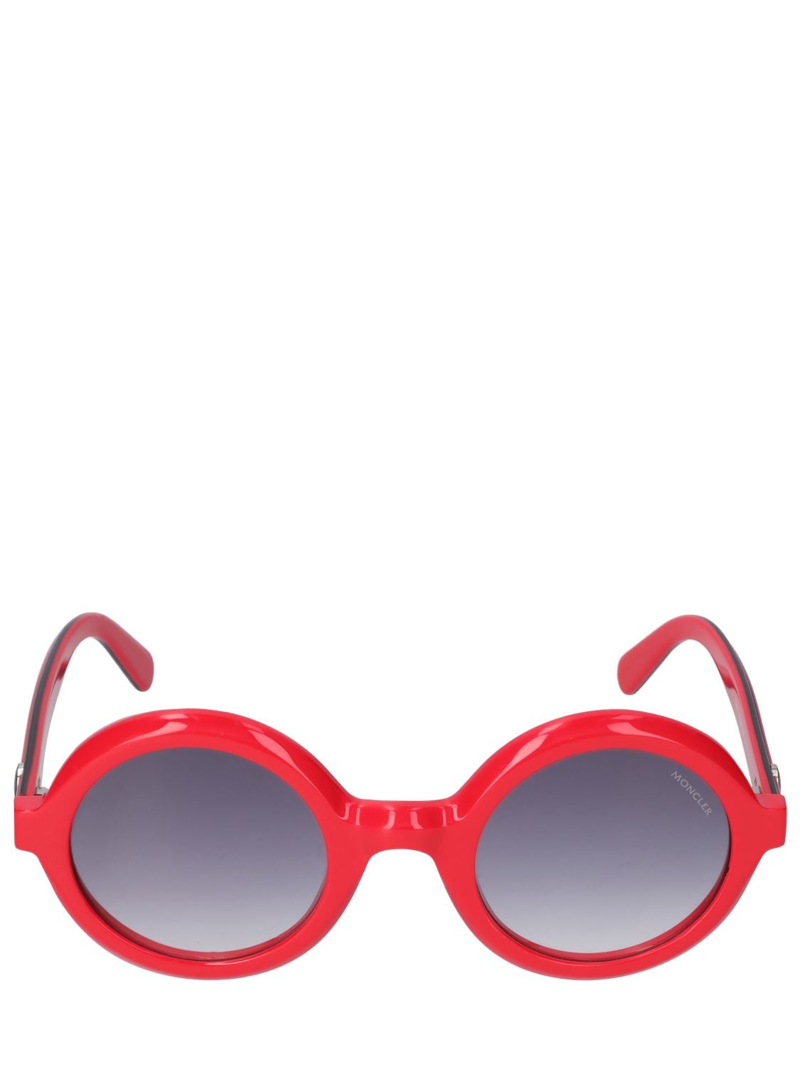 Moncler Orbit Sunglasses In Shiny Red,smoke