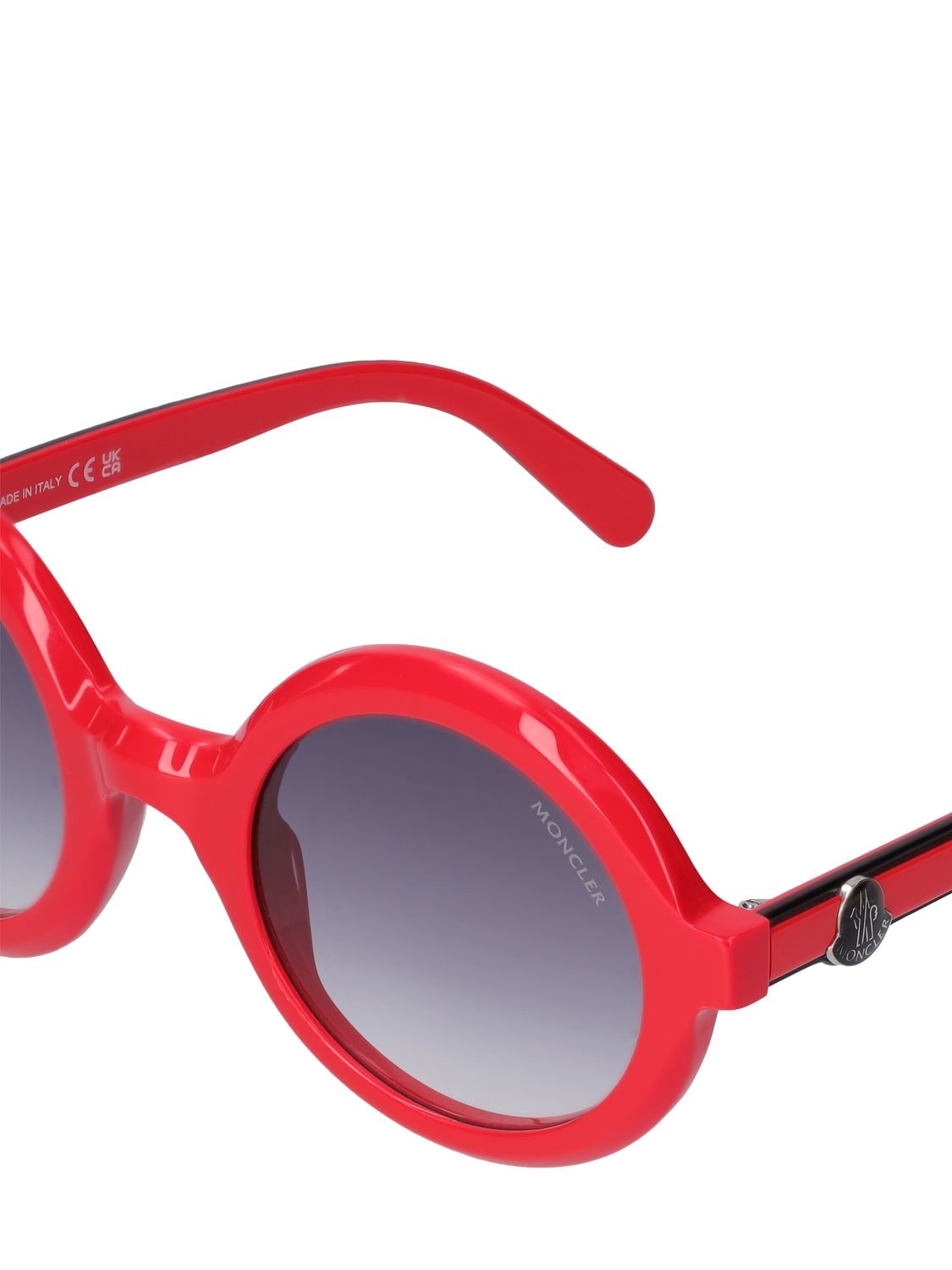 Shop Moncler Orbit Sunglasses In Shiny Red,smoke