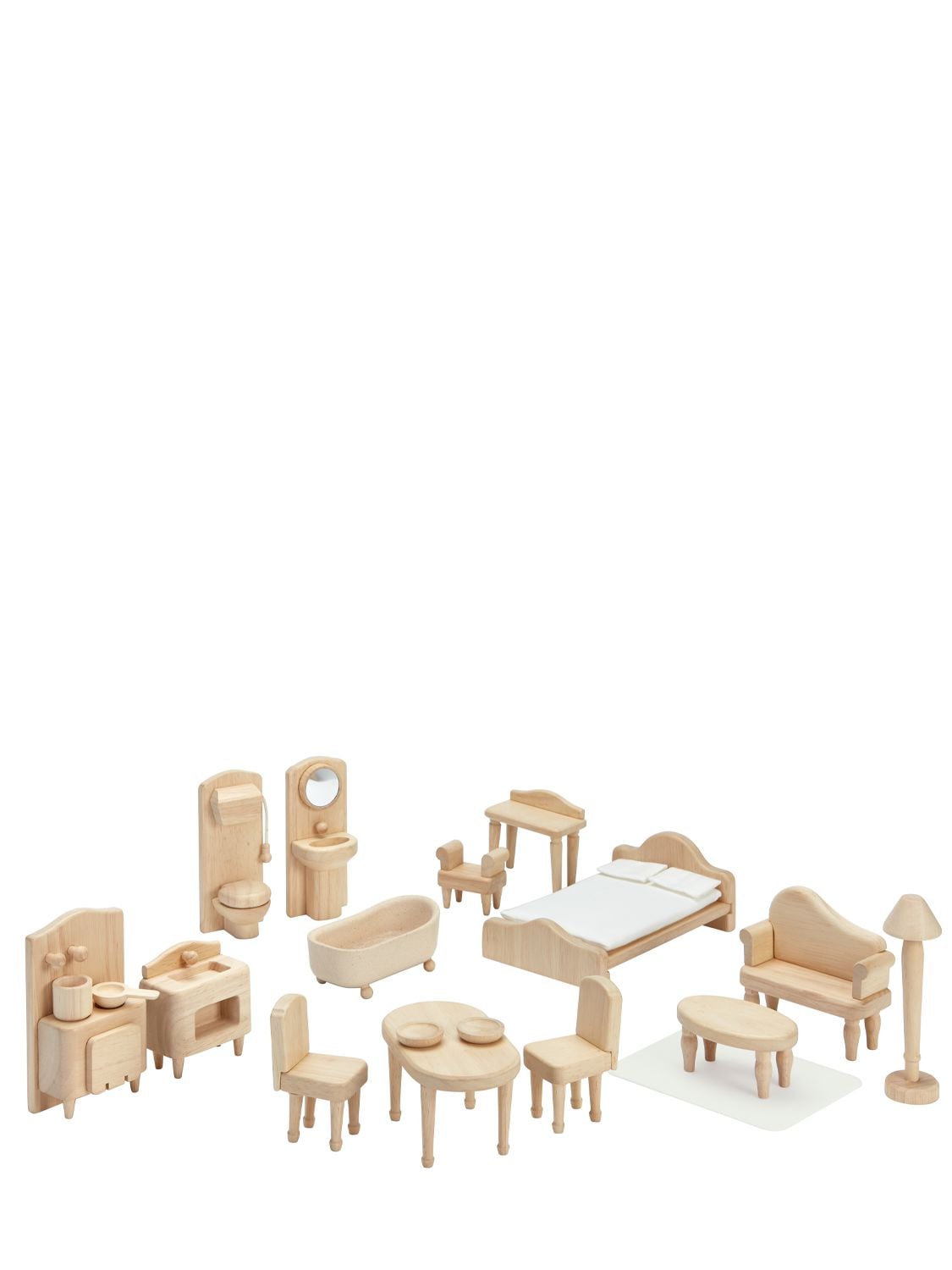 Plantoys Kids' Victorian Dollhouse Furniture Set In Beige