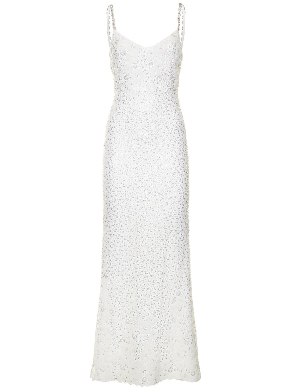 Self-portrait Embellished Maxi Dress In White