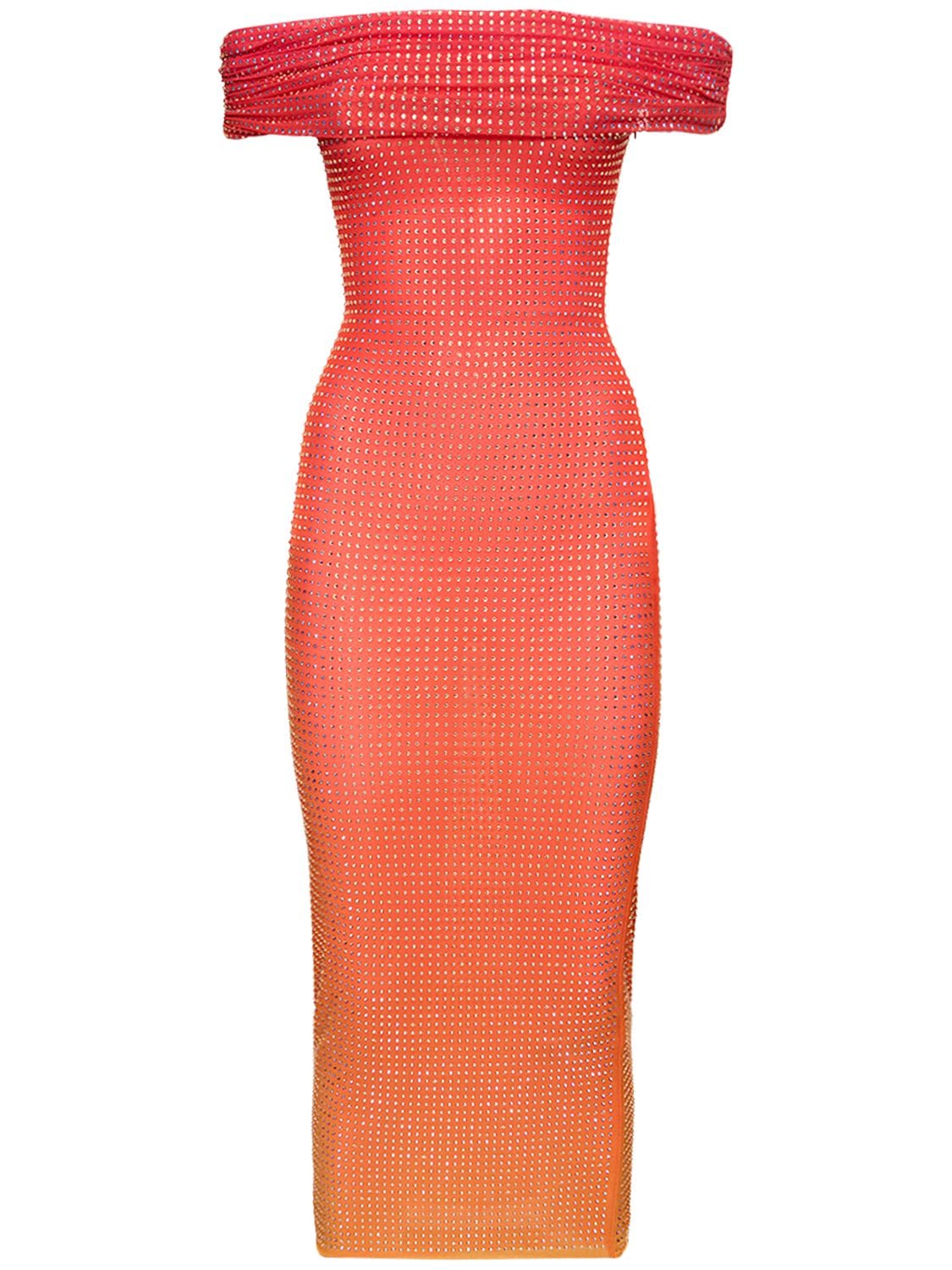 Pink Hotfix Midi Dress – WOMEN > CLOTHING > DRESSES