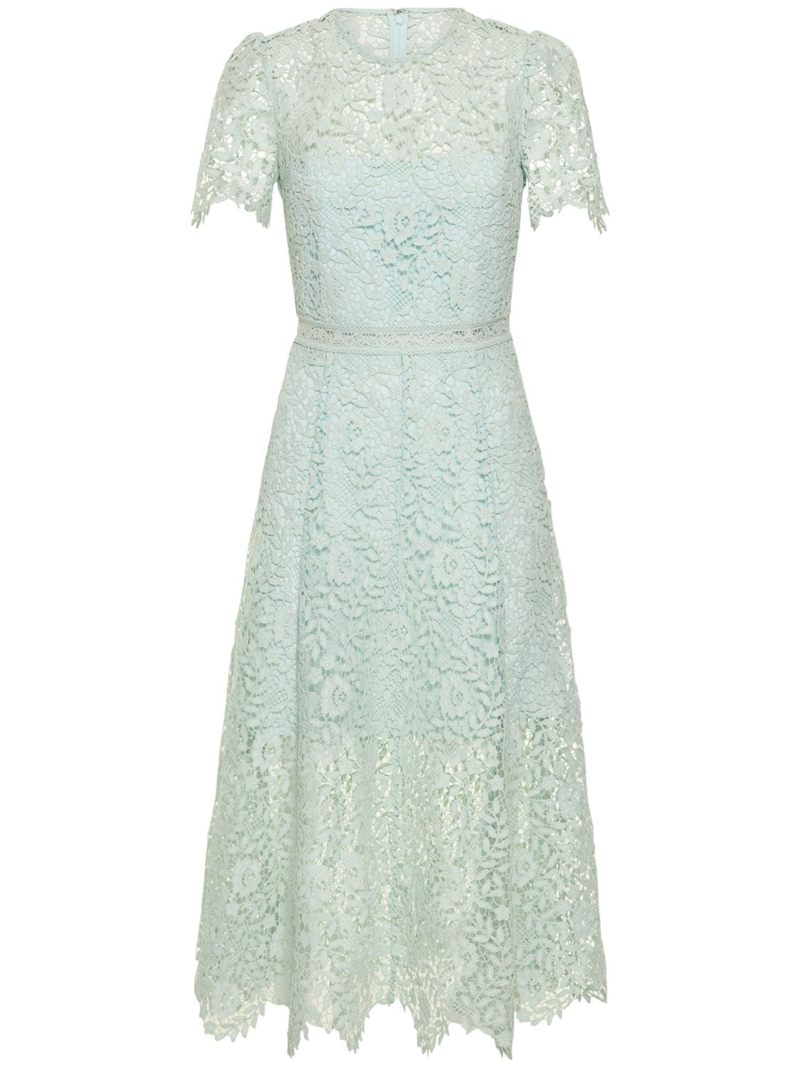 SELF-PORTRAIT BLUE ROSE LACE MIDI DRESS