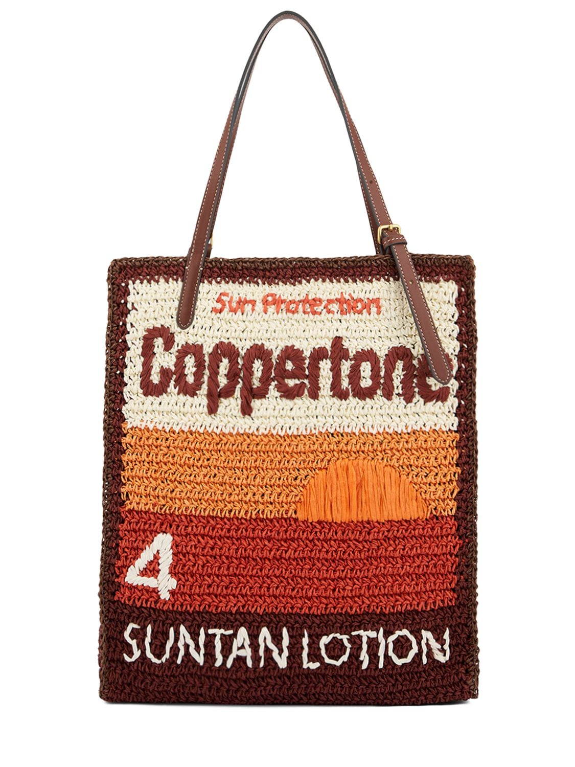 ANYA HINDMARCH Coppertone In Paper Raffia Tote Bag