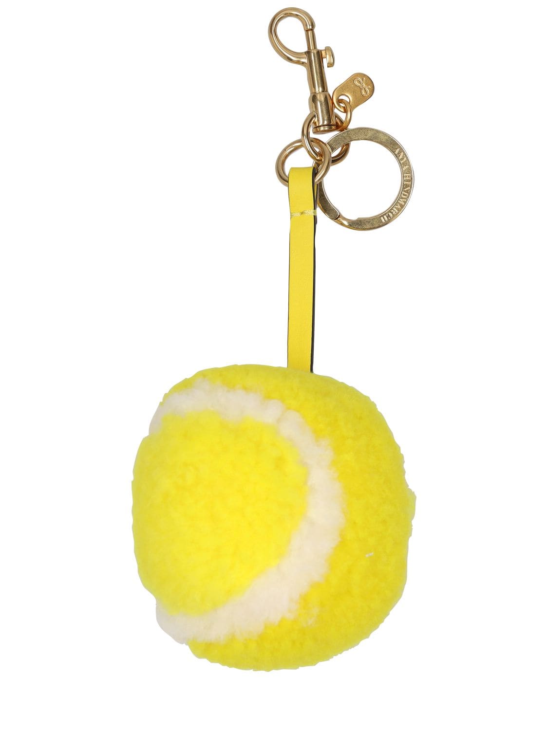 Anya Hindmarch Tennis Charm In Bright Lemon