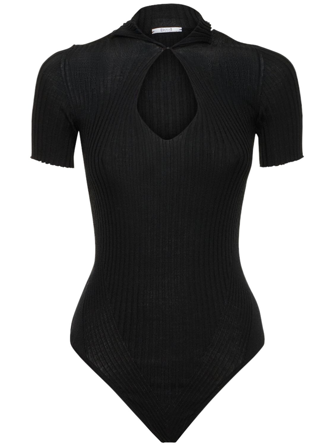 WOLFORD RIBBED WOOL BODYSUIT