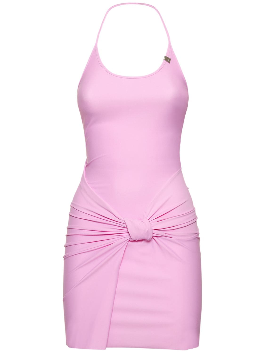 Alyx Swirl Stretch Satin Mini Dress In Pink
