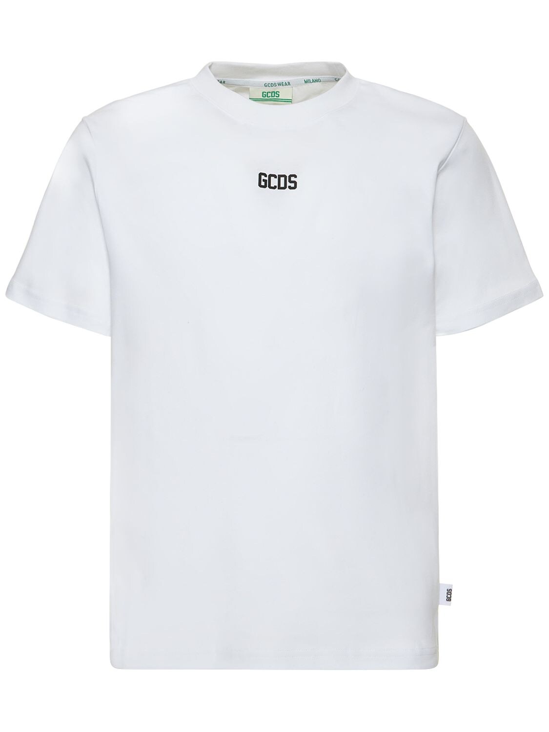 GCDS BASIC SMALL LOGO COTTON JERSEY T-SHIRT