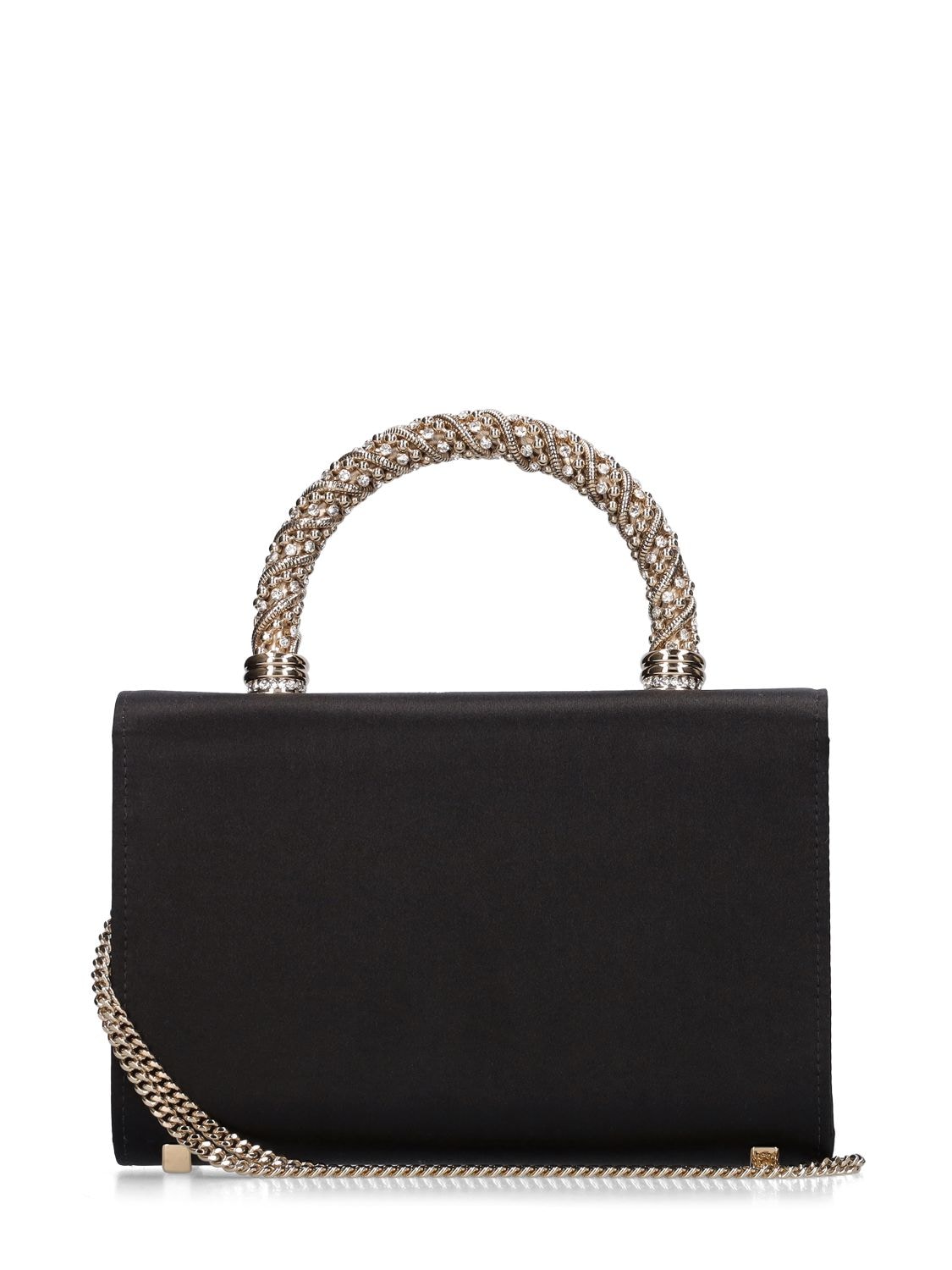 Shop Roger Vivier Mini Flower Jewel Envelope Bag In Black