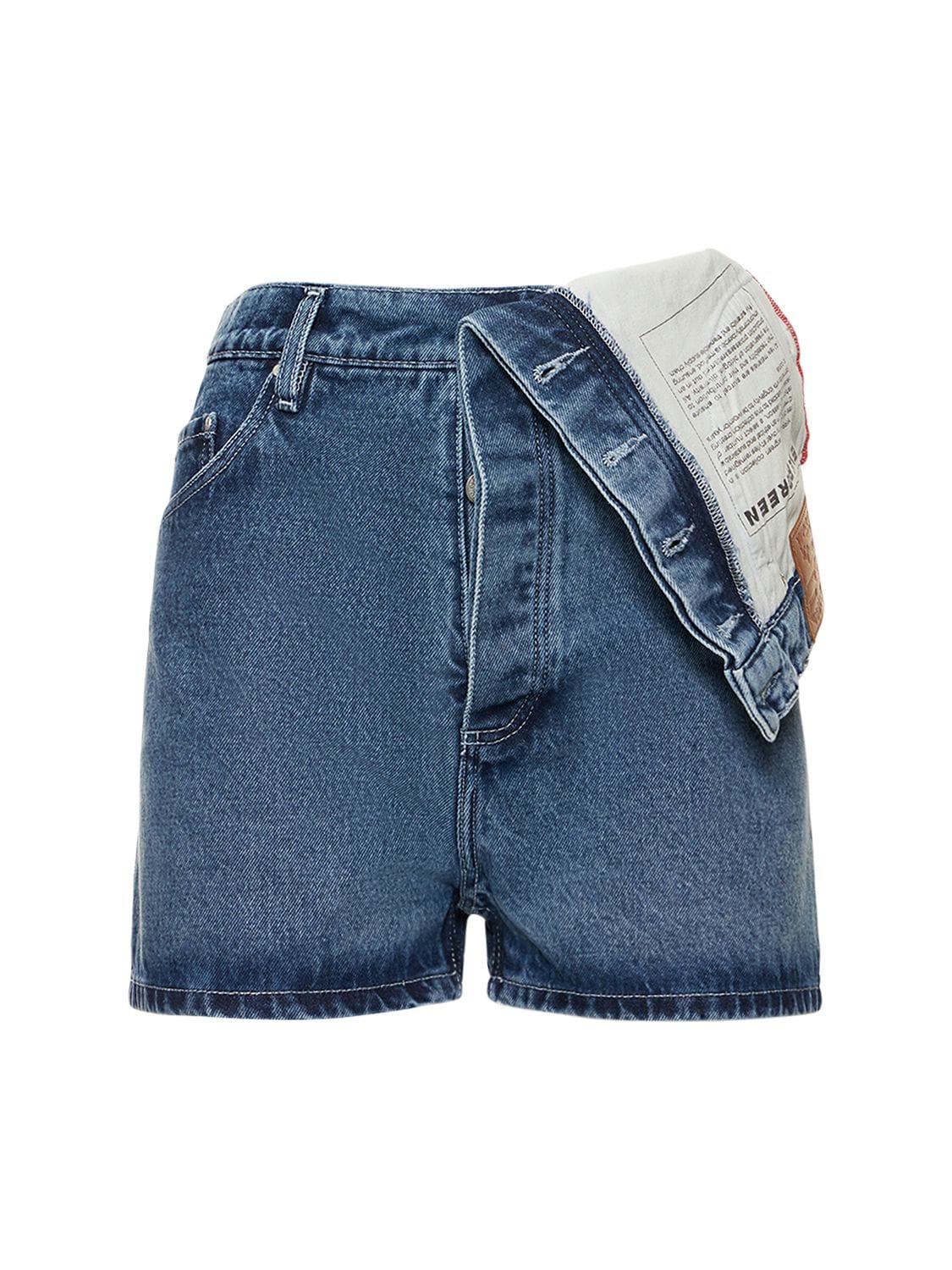Fold-over Waist Straight Denim Shorts – WOMEN > CLOTHING > SHORTS