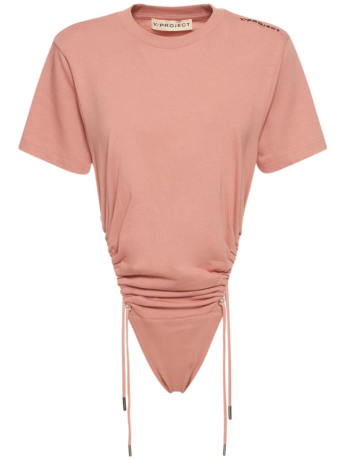 Y PROJECT Ruched Classic Cotton T-shirt Bodysuit | Smart Closet
