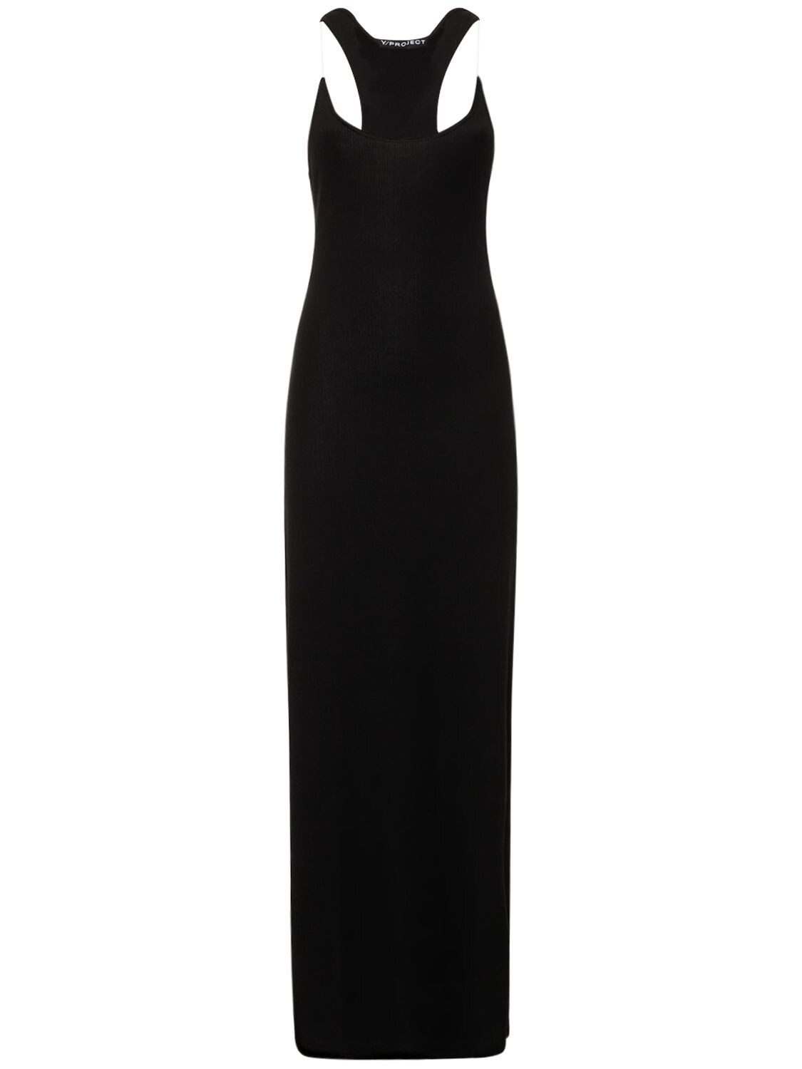 Y/PROJECT INVISIBLE STRAPS LONG JERSEY TANK DRESS