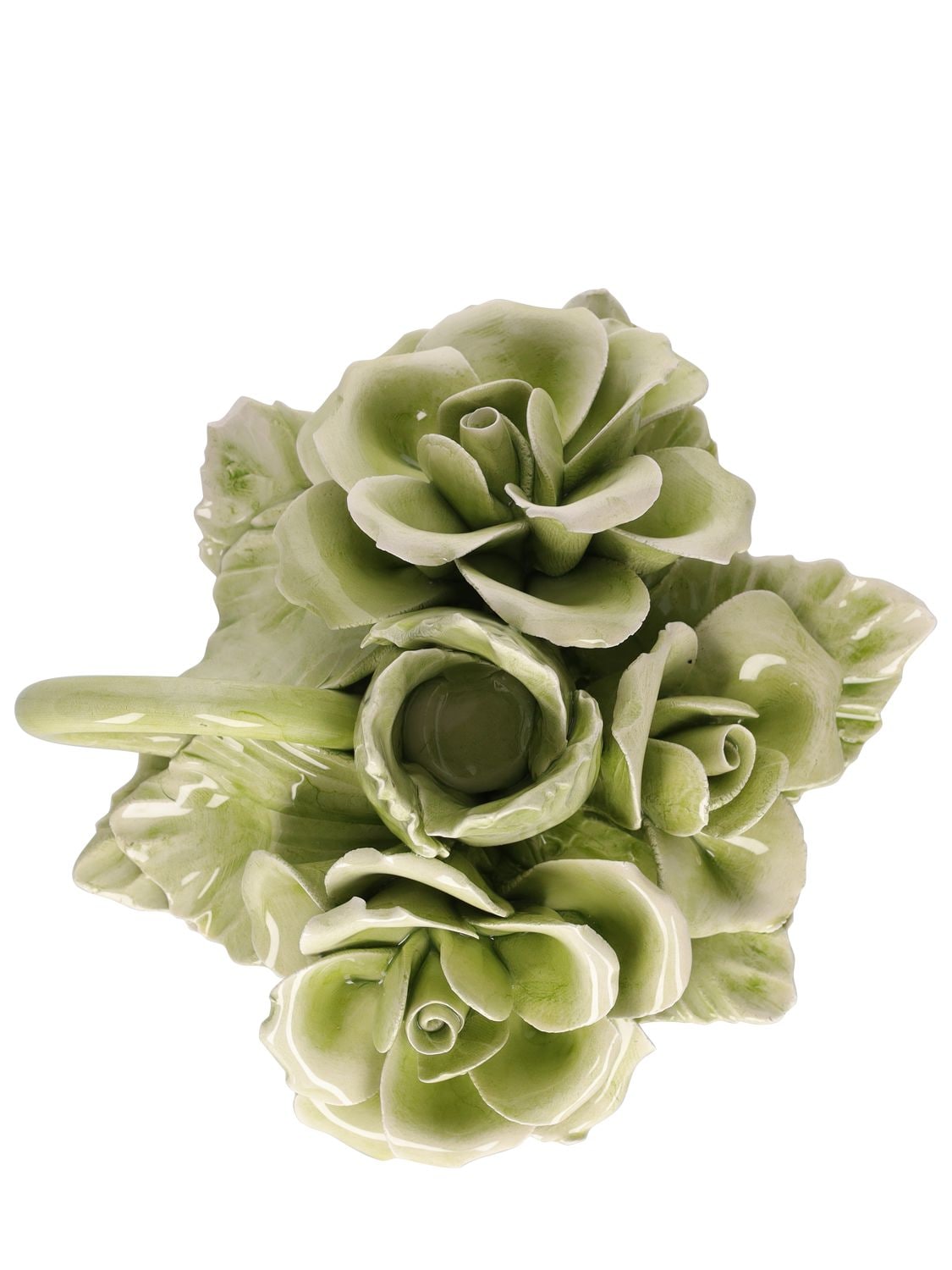 Shop Bitossi Home Rose Candle Holder In Green
