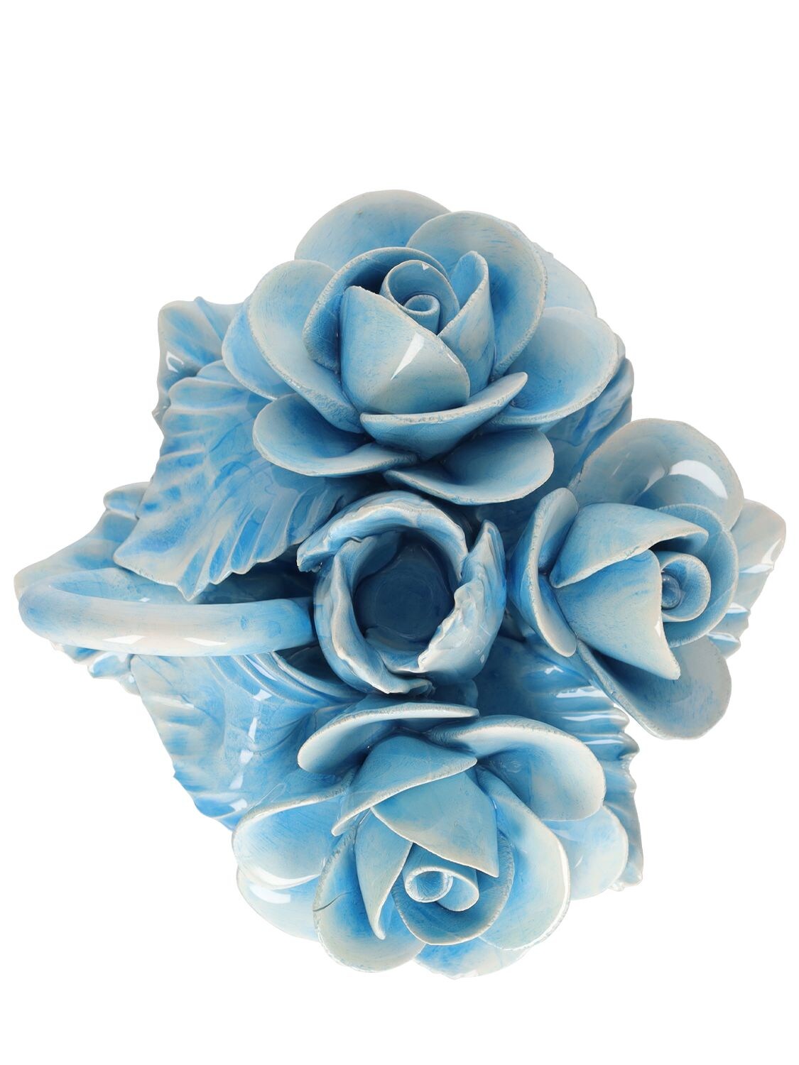 Shop Bitossi Home Rose Candle Holder In Blue