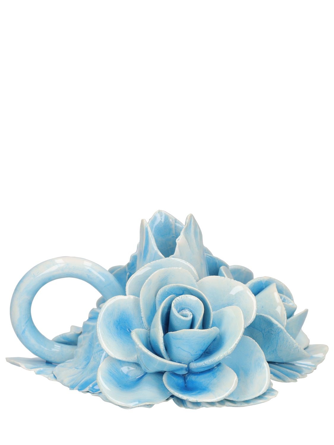 Bitossi Home Rose Candle Holder In Blue