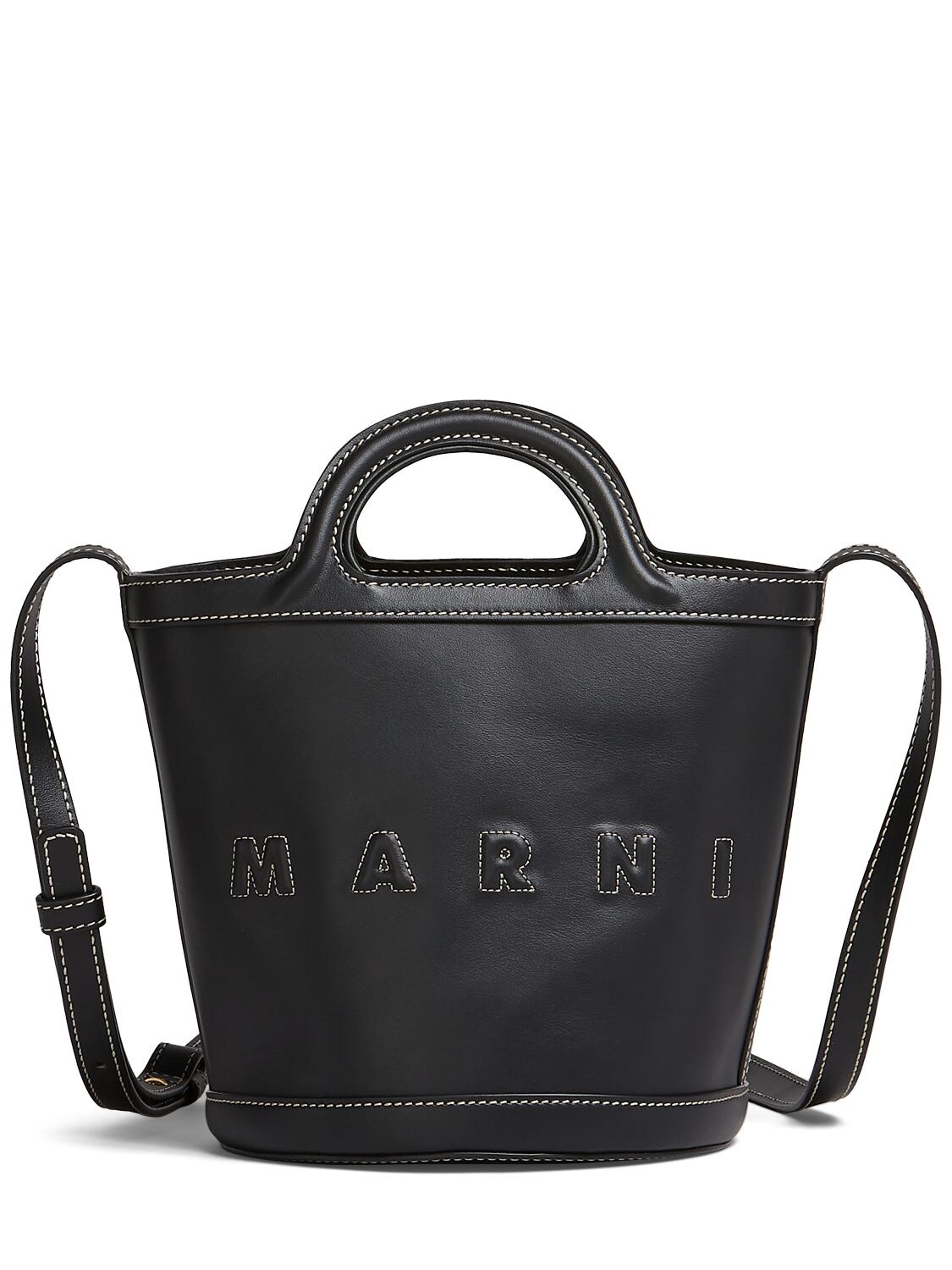 Marni Mini Leather Bucket Bag - Black - One Size