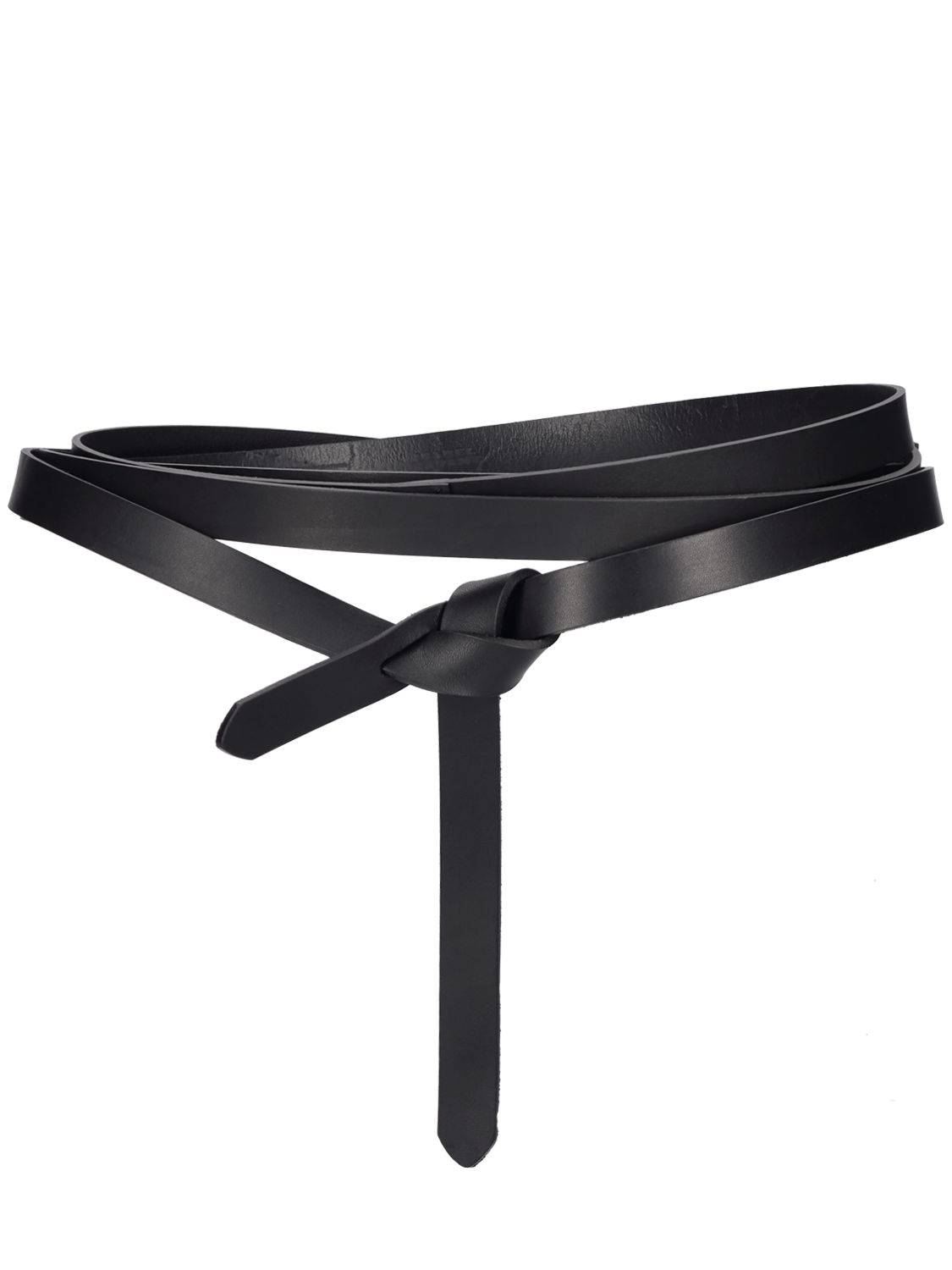 Isabel Marant Lonny Knot Detail Leather Belt In Black