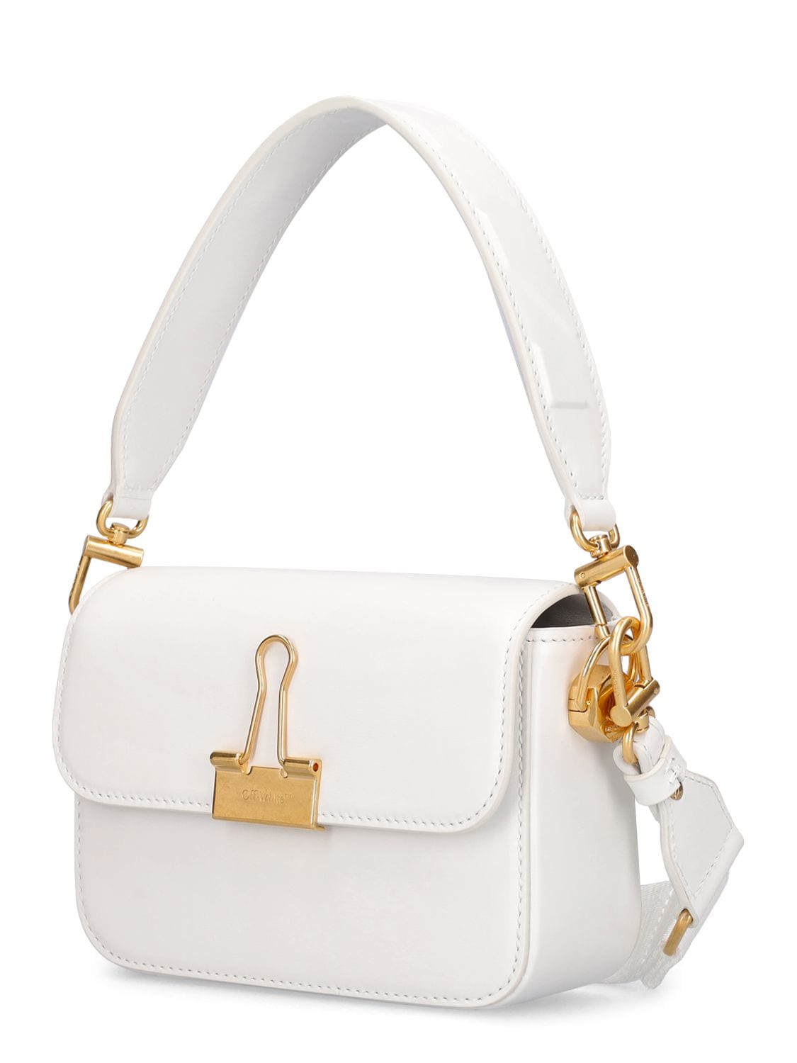 Shop Off-white Small Plain Binder Shoulder Bag In White