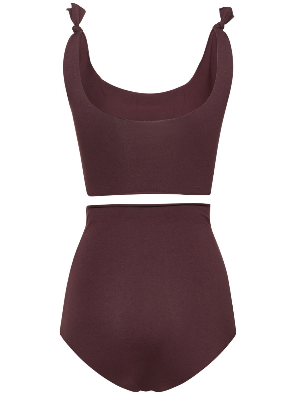 Shop Isole & Vulcani Seamless Cotton Jersey Bikini In Dark Purple