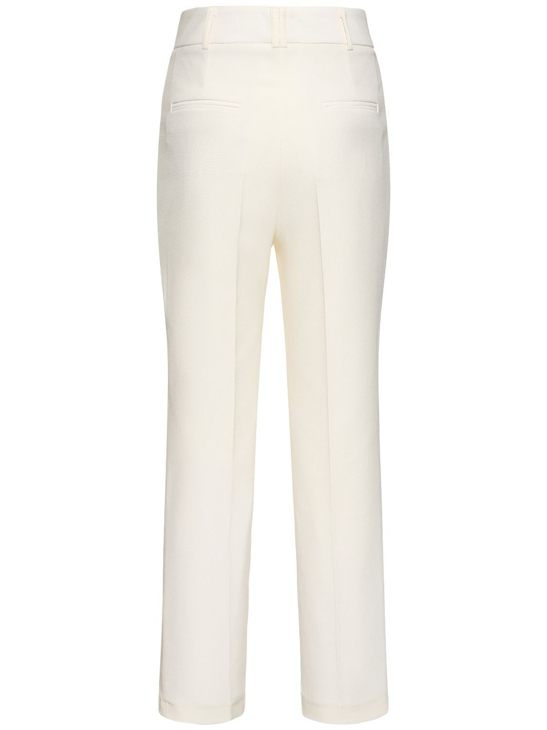 Shop Hebe Studio Loulou Cady Straight Pants In White
