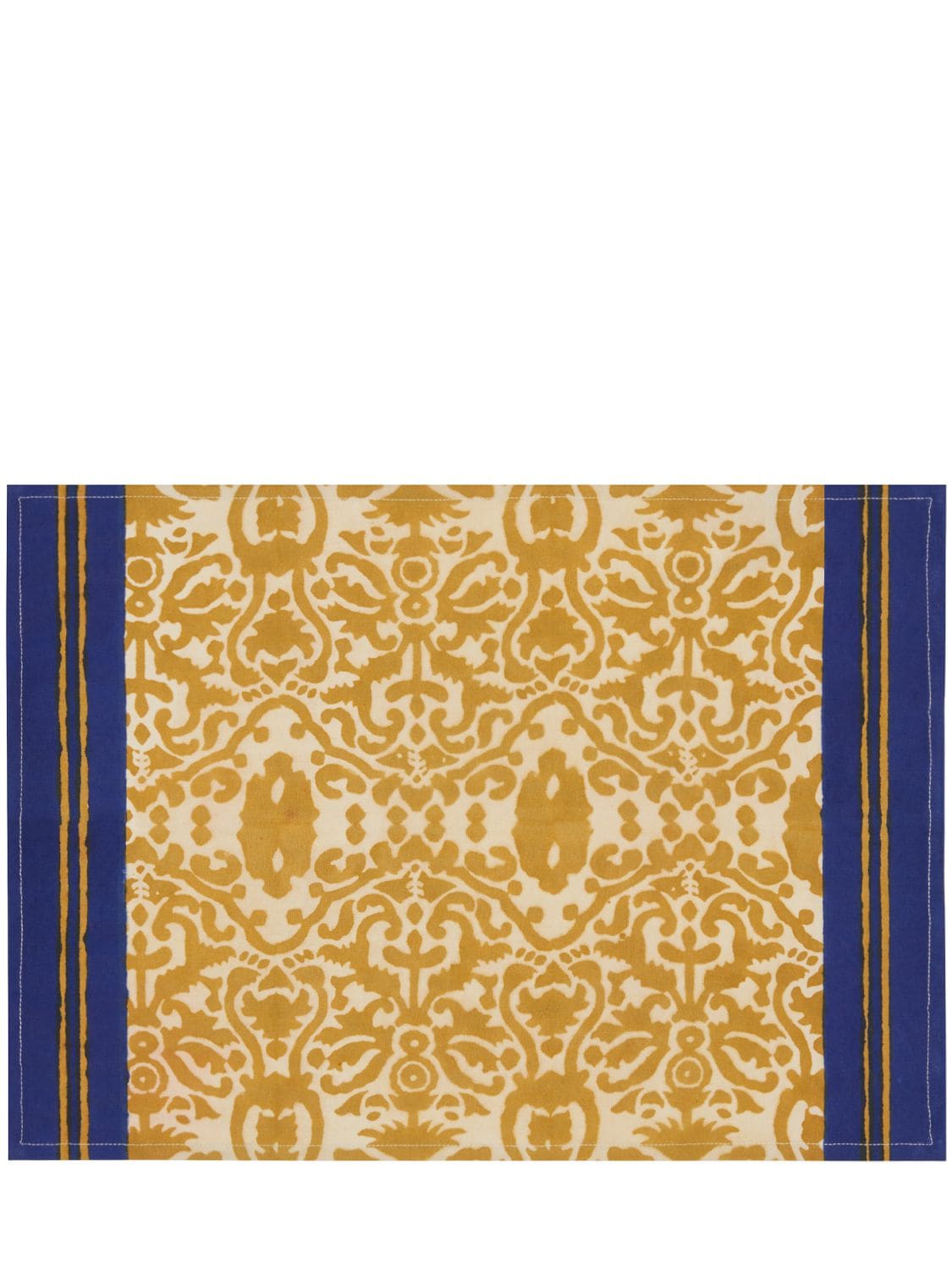 Lisa Corti Set Of 2 Damask Stripes Chutney Placemat In Gold,multi