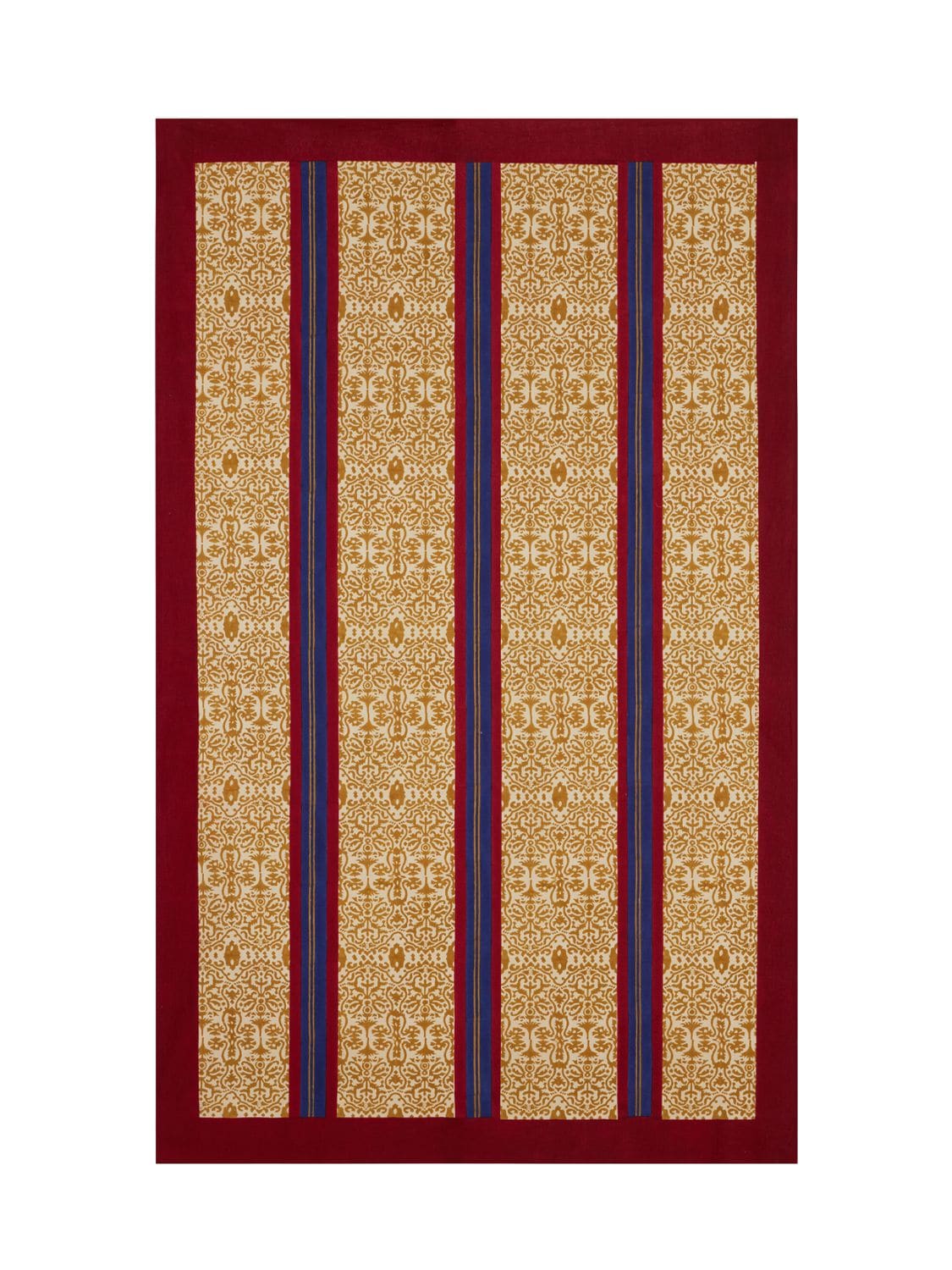Lisa Corti Damask Stripes Chutney Tablecloth In Gold,multi