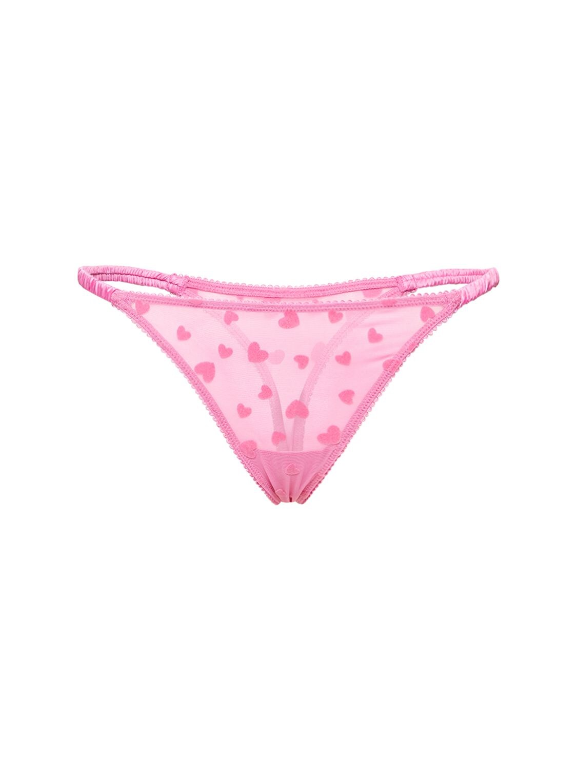 LOVE STORIES Roomservice Flocked Mesh Thong