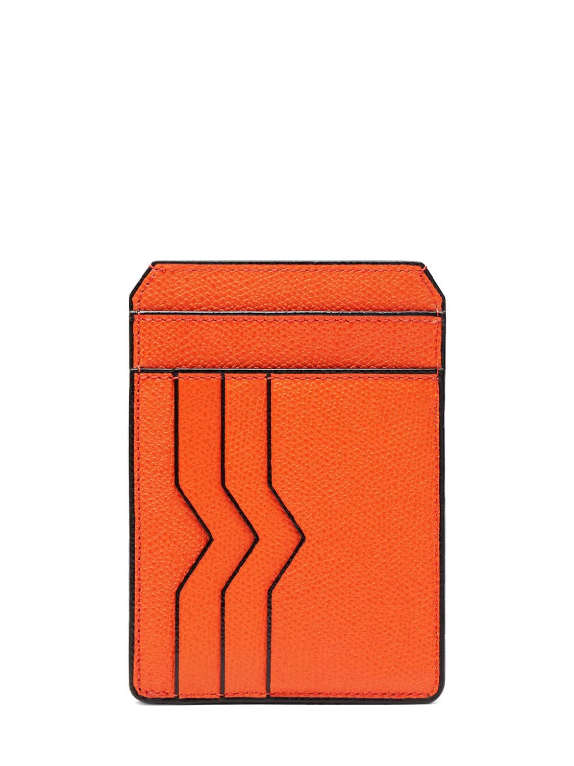 Shop Valextra Leather Credit Card Holder In Arancio
