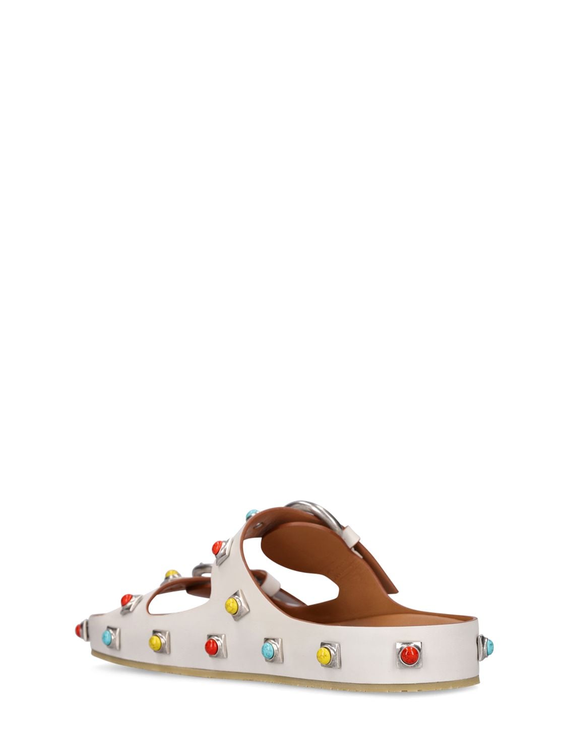 Etro Strappy Gemstone Sandals With Slip-on Style In White