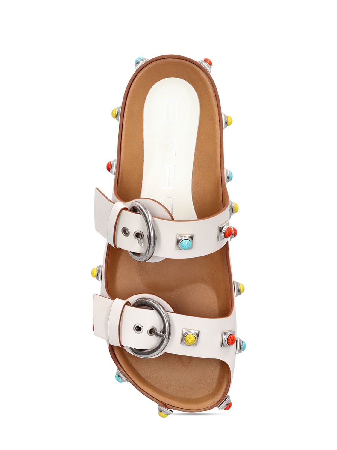 Etro Strappy Gemstone Sandals With Slip-on Style In White