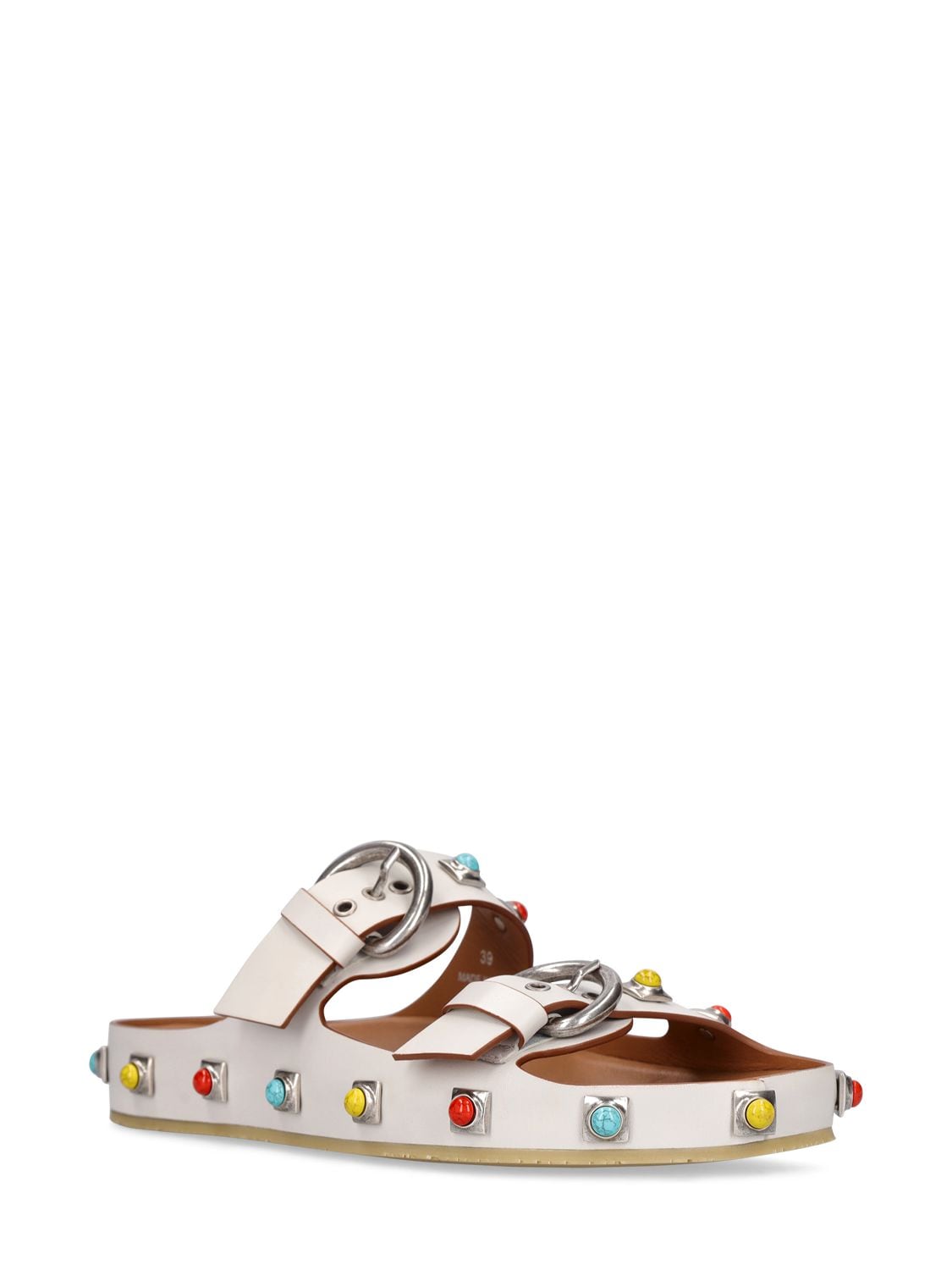Etro Strappy Gemstone Sandals With Slip-on Style In White
