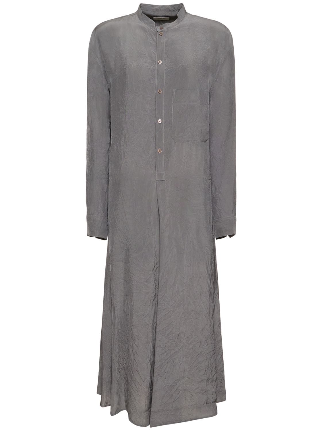Gusset Collar Viscose Midi Shirt Dress – WOMEN > CLOTHING > DRESSES