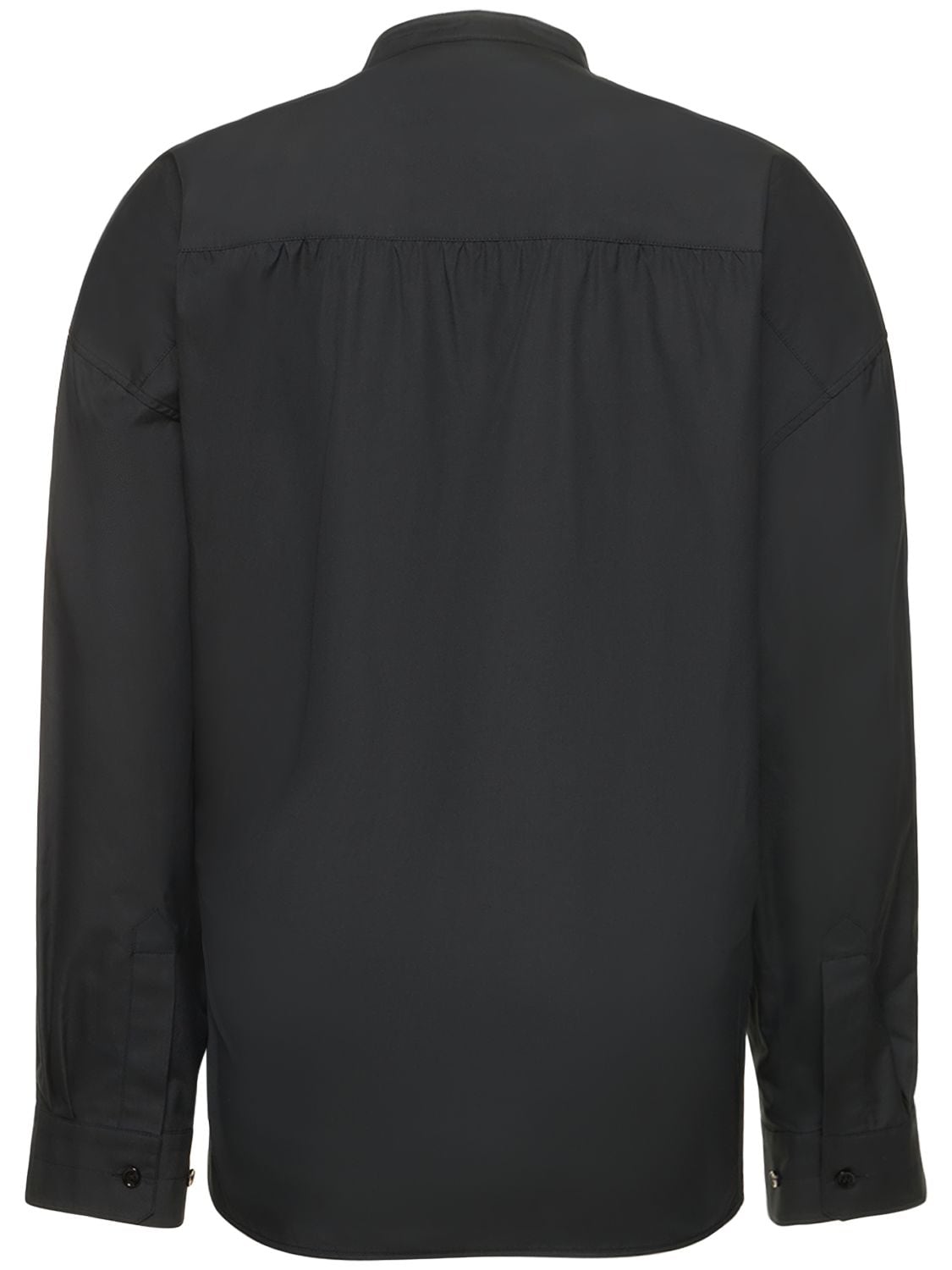Shop Lemaire Officer Collar Twisted Cotton Shirt In Black
