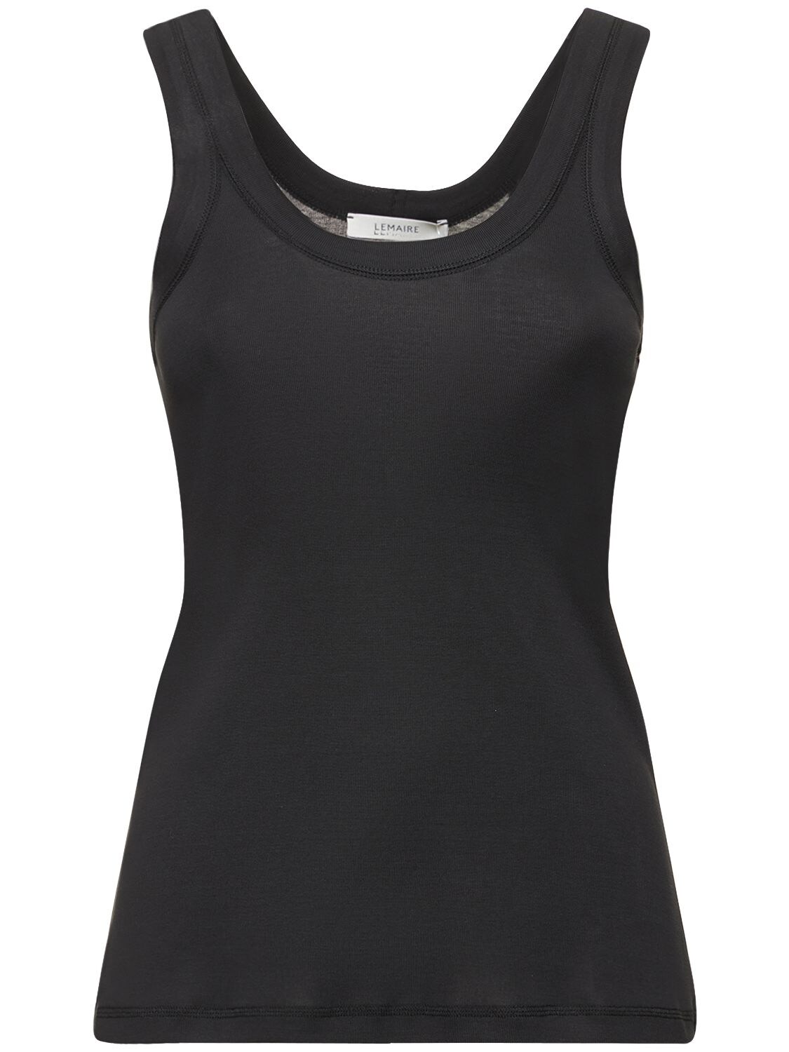 Shop Lemaire Rib Cotton Jersey Tank Top In Black,navy