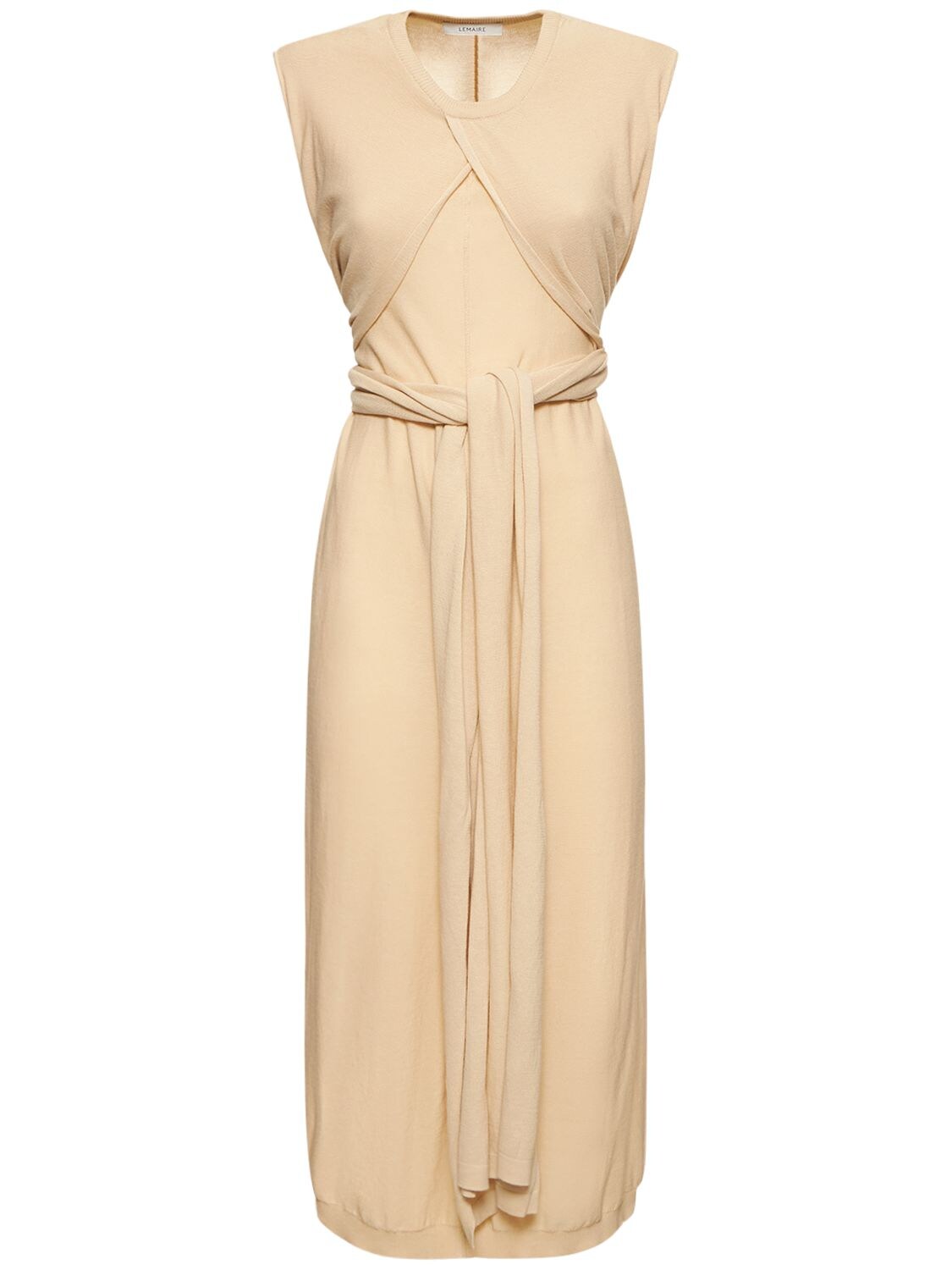 Sleeveless Knotted Cotton Midi Dress – WOMEN > CLOTHING > DRESSES