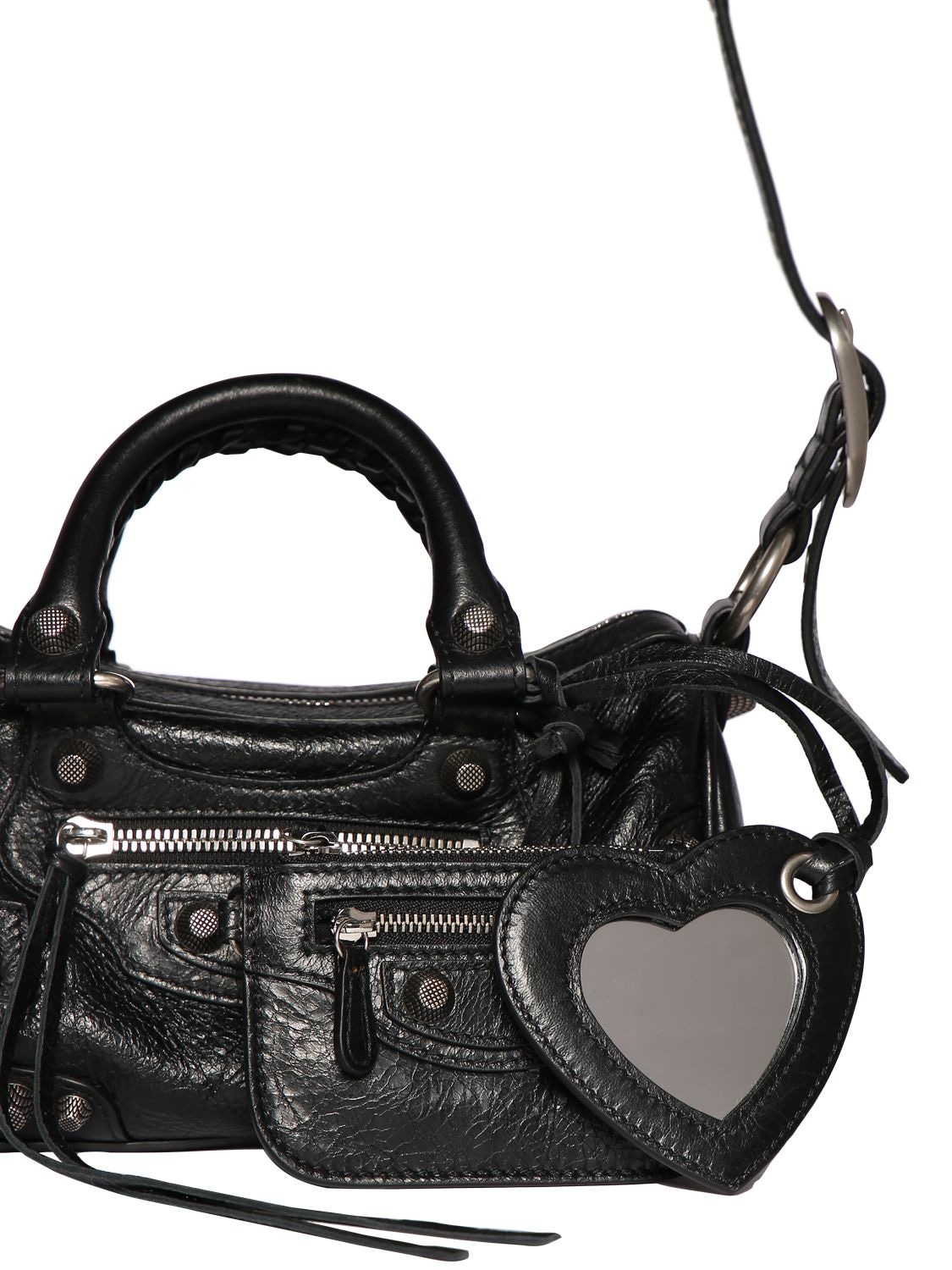 Shop Balenciaga Mini Le Cagole Leather Duffle Bag In Black