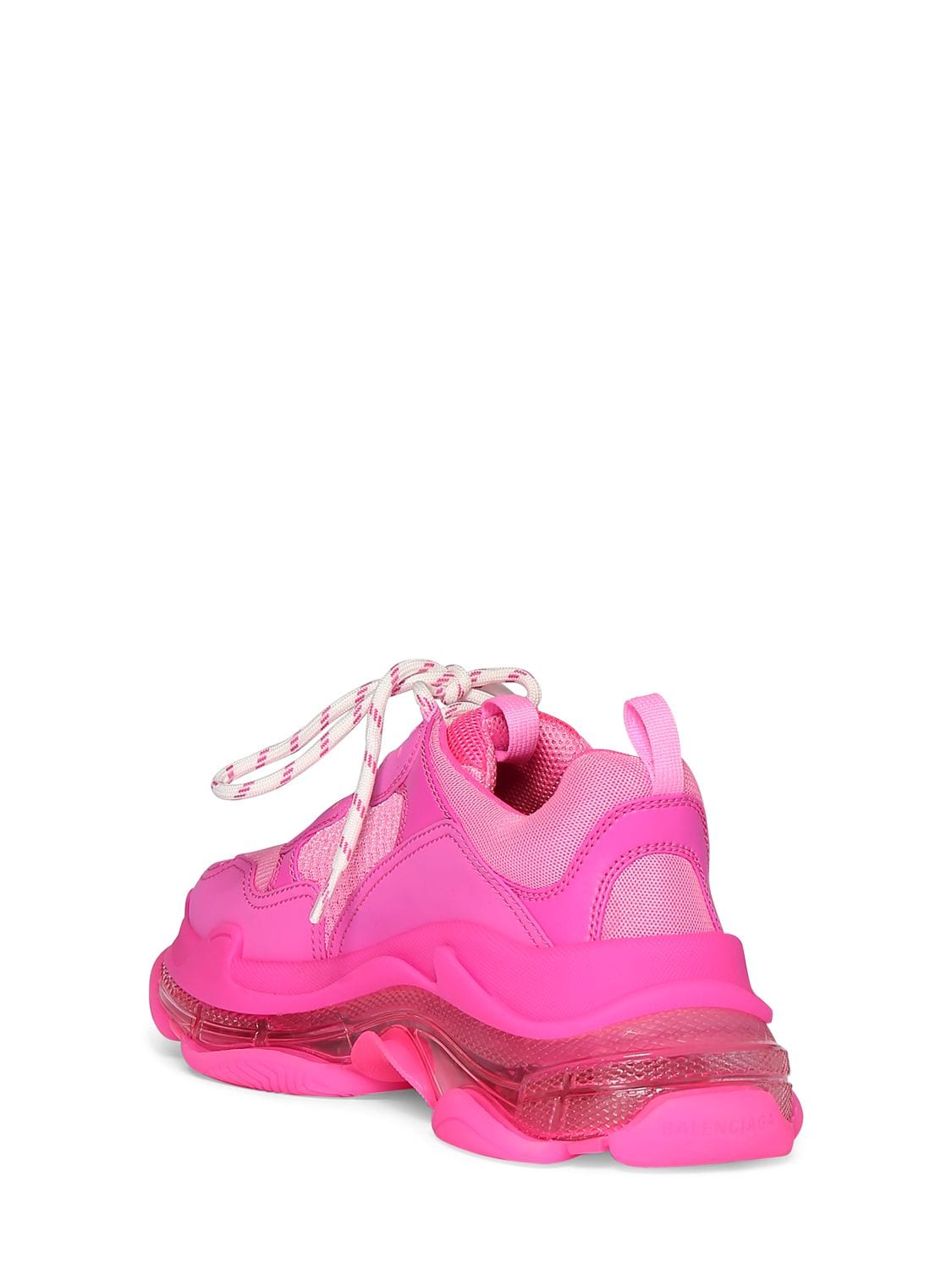 Shop Balenciaga 60mm Triple S Clear Sole Sneakers In Hot Pink