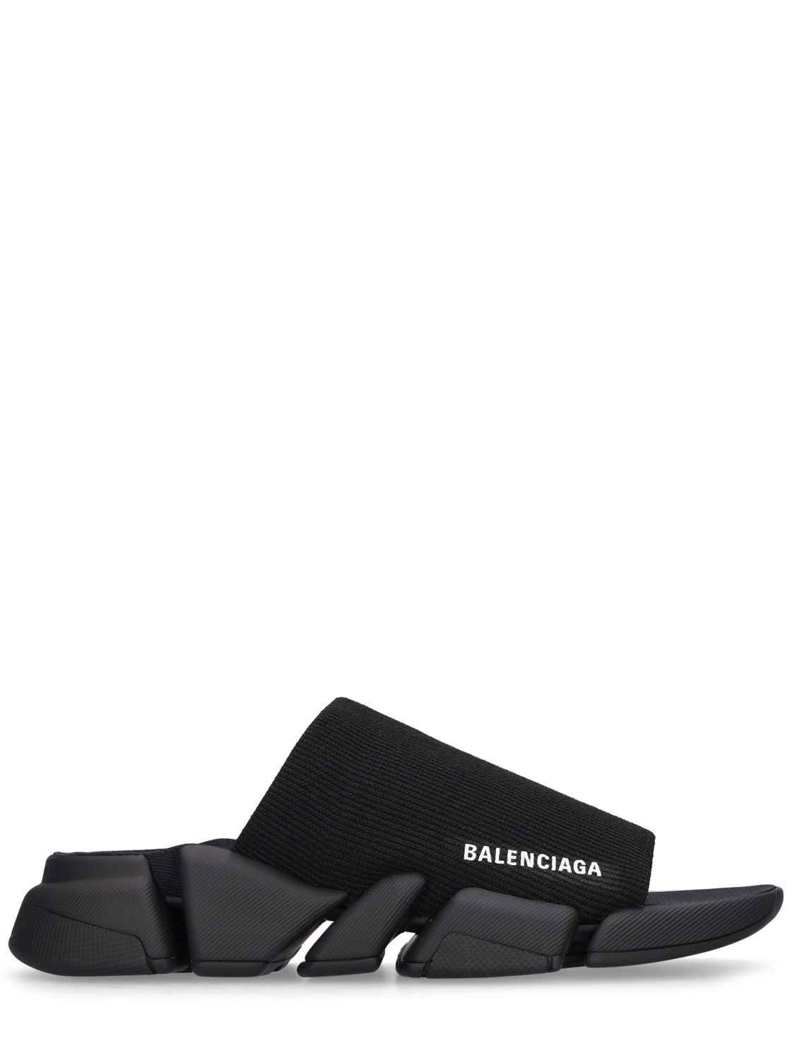 Shop Balenciaga 30mm Speed 2 Knit Slide Sandals In Black