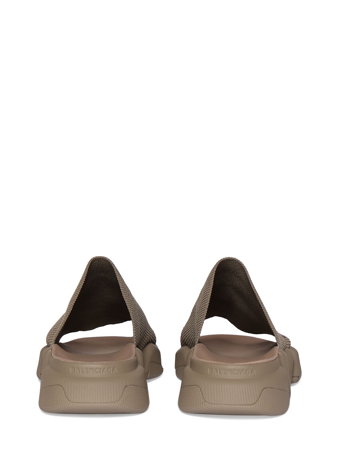Shop Balenciaga 30mm Speed 2 Knit Slide Sandals In Taupe