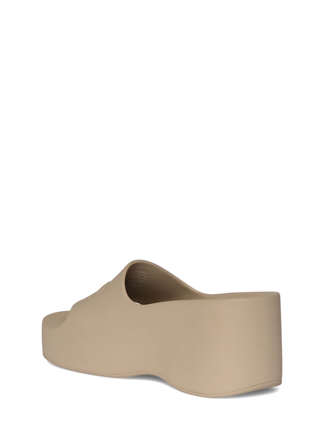 Shop Balenciaga 60mm Chunky Wedge Rubber Sandals In Taupe