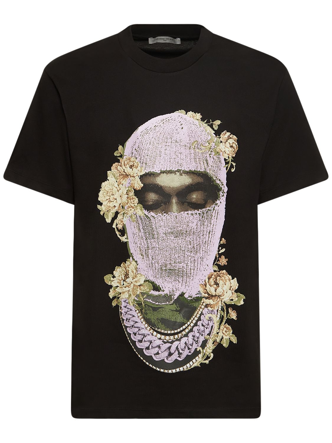 Ih Nom Uh Nit - Mask roses printed t-shirt - Black | Luisaviaroma