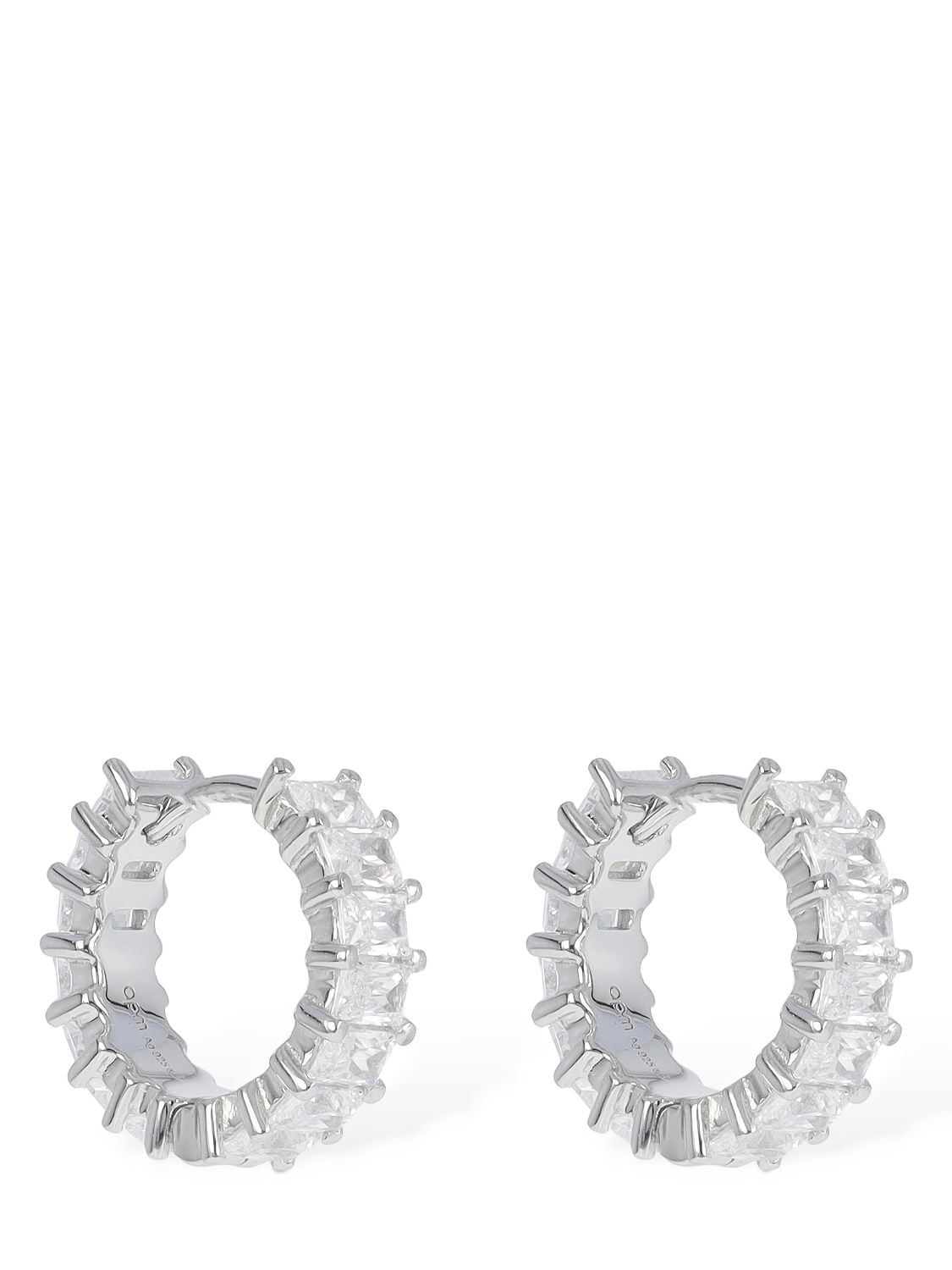Apm Monaco Festival Crystal Small Hoop Earrings In White
