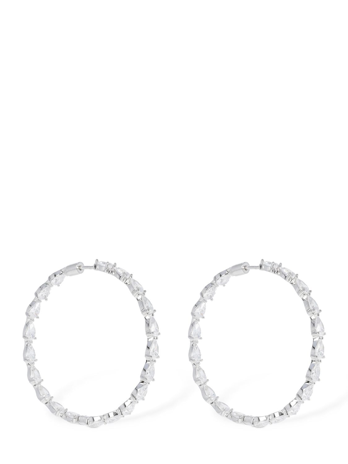 Apm Monaco Festival Crystal Hoop Earrings In Silver