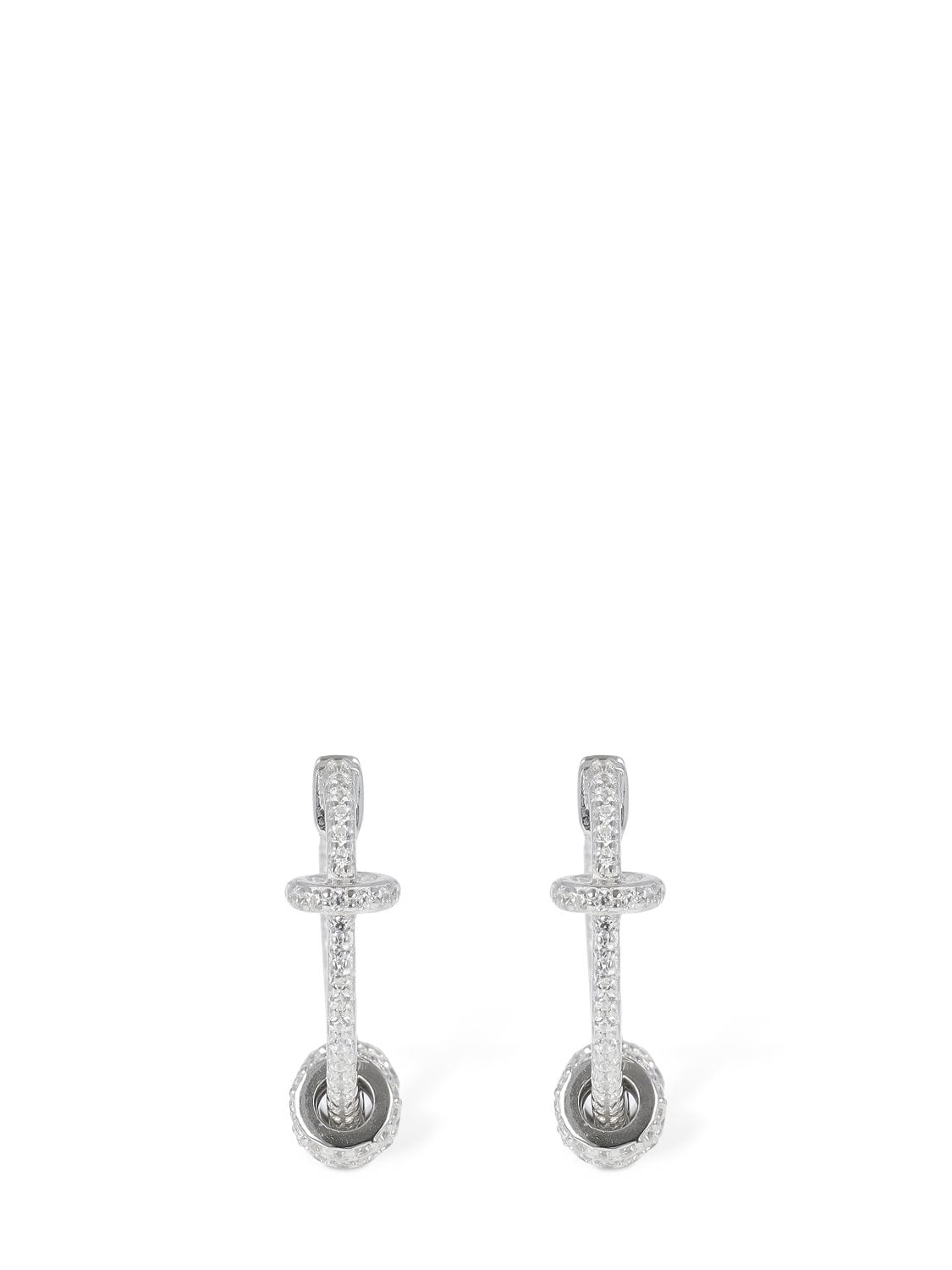 APM MONACO Crystal Hoop Earrings W/ Rings