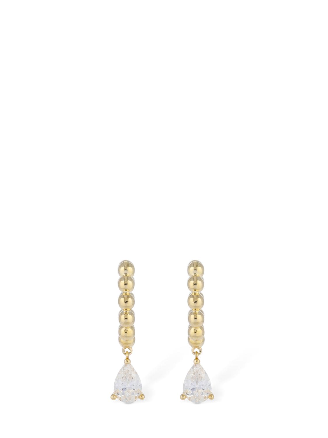 Apm Monaco Soleil Huggie Crystal Earrings In Gold