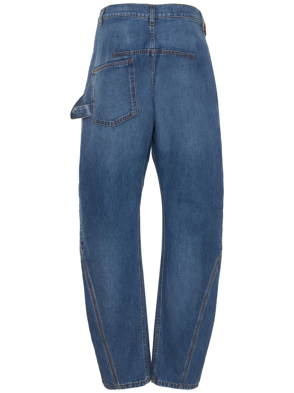 Shop Jw Anderson Wide Leg Asymmetric Mid Waist Jeans In Blue