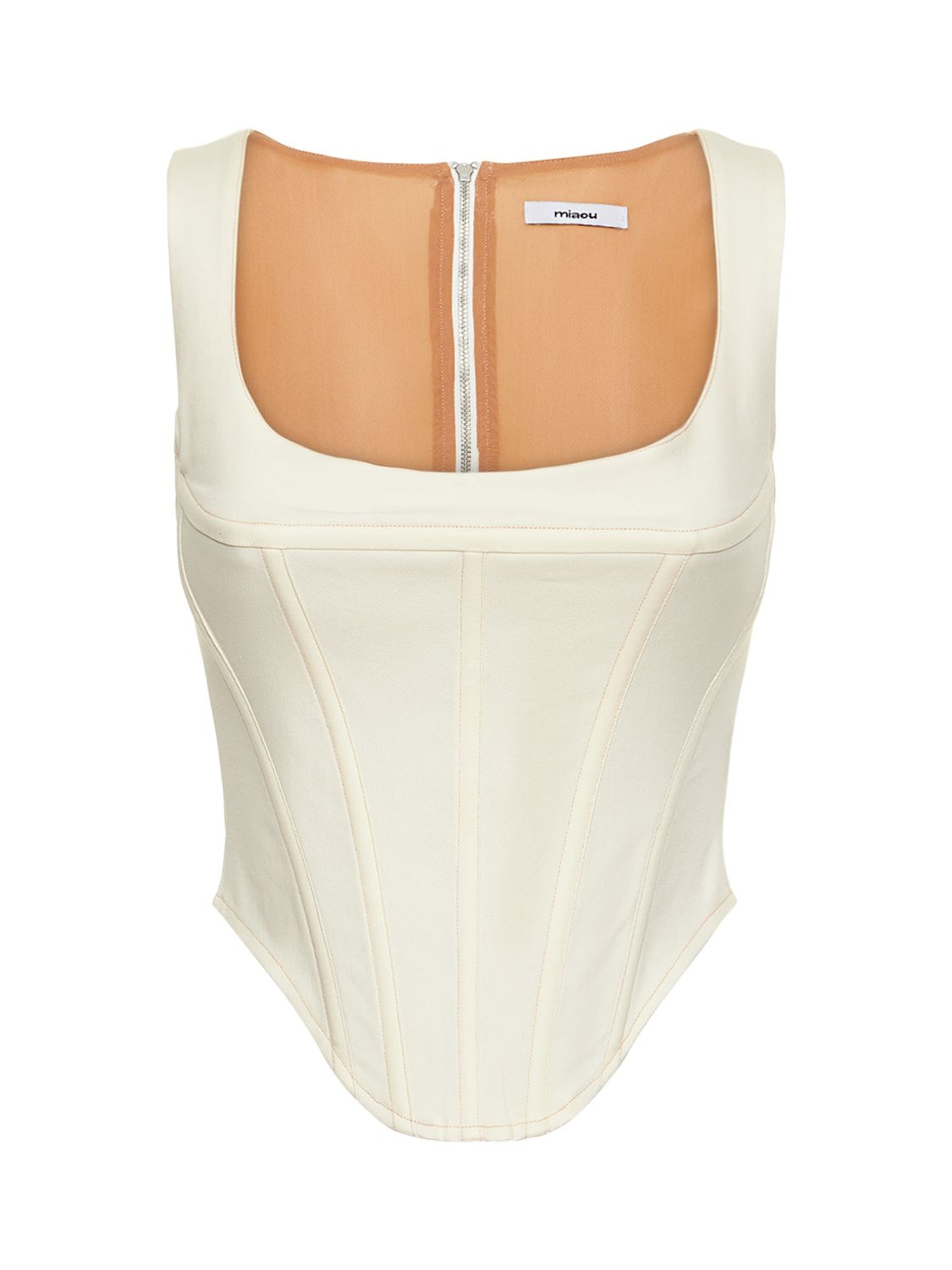 Miaou Campbell Stretch Corset Top In Ivory | ModeSens