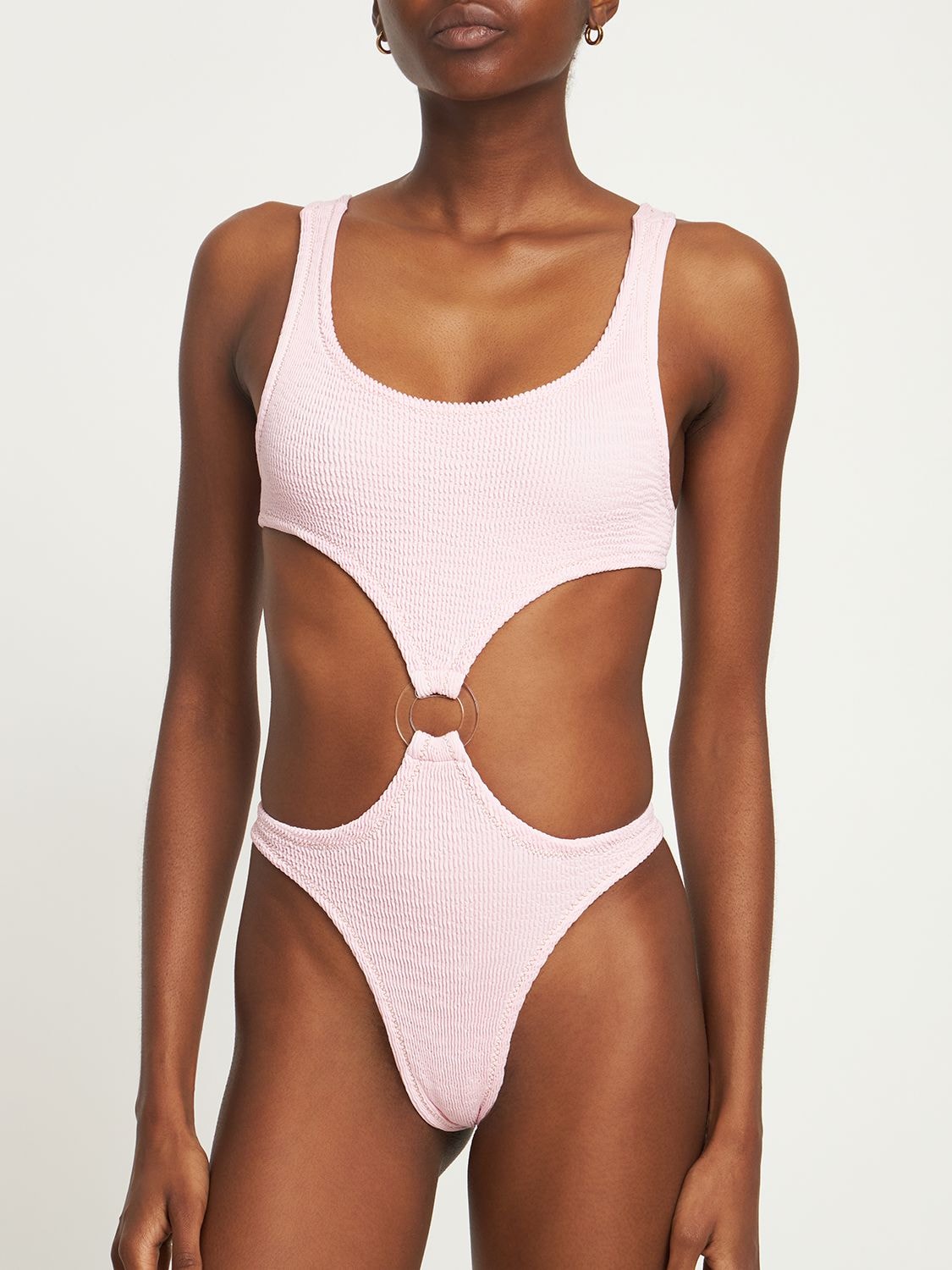 Shop Reina Olga Augusta Cut Out One Piece Swimsuit In Pink