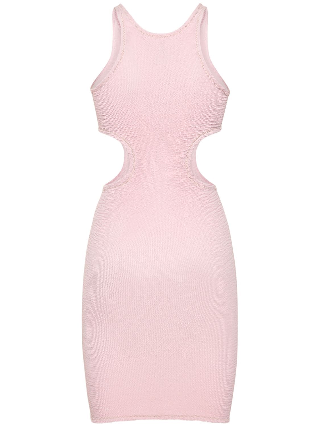 Shop Reina Olga Ele Cut Out Crinkle Stretch Mini Dress In Pink